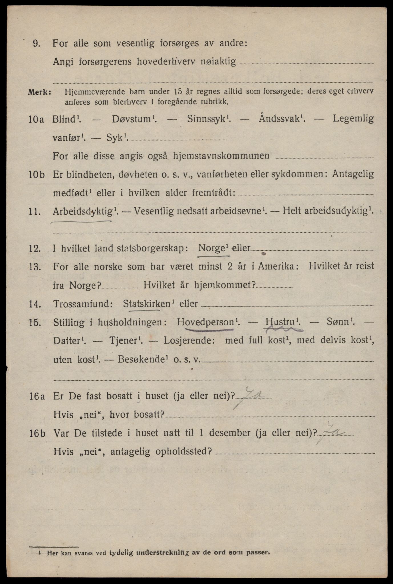 SAST, 1920 census for Sokndal town, 1920, p. 1146