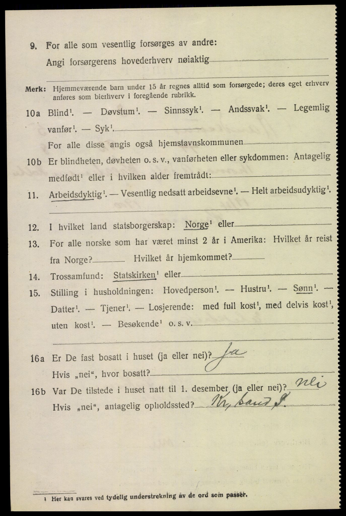 SAK, 1920 census for Randesund, 1920, p. 2725