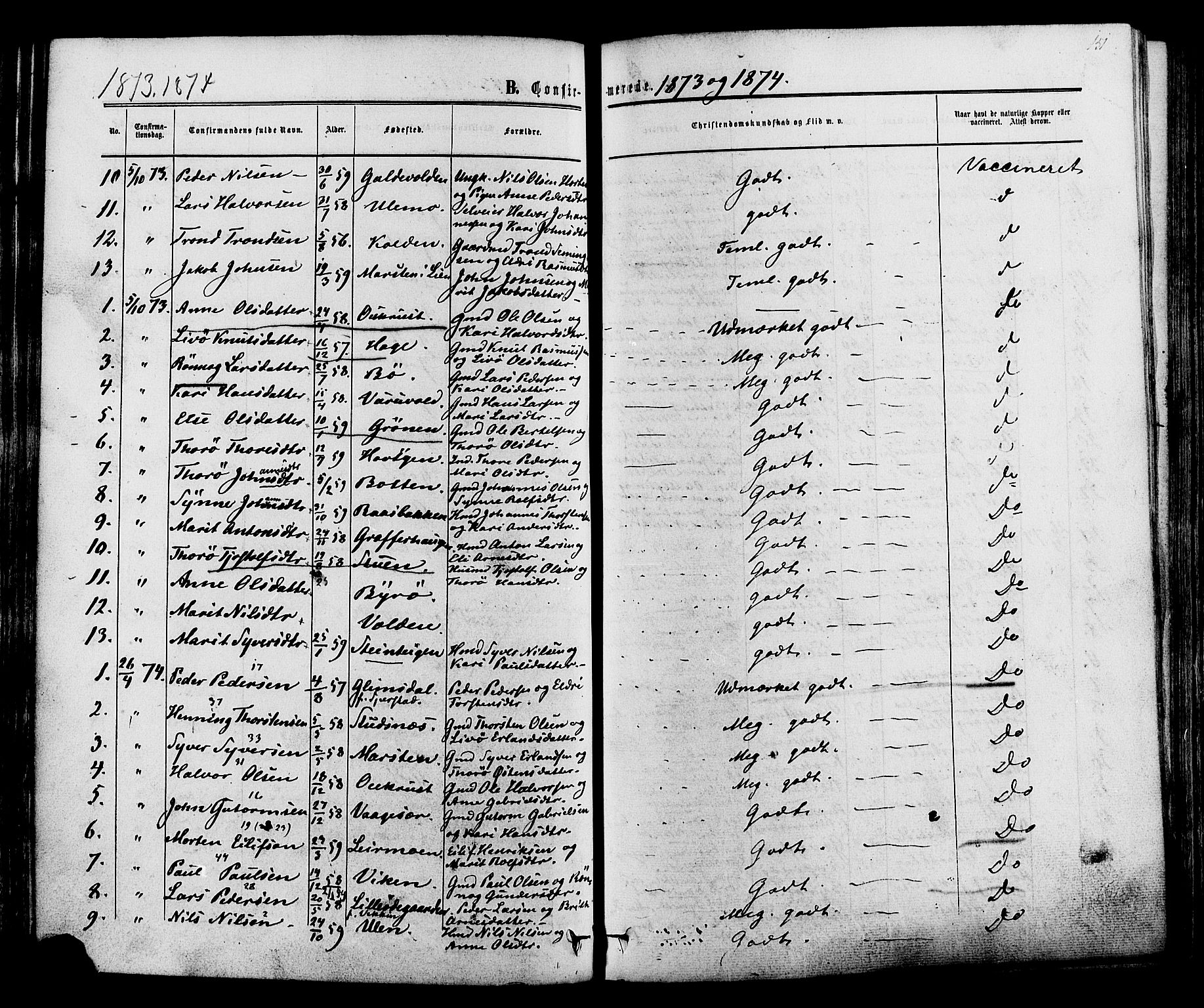 Lom prestekontor, SAH/PREST-070/K/L0007: Parish register (official) no. 7, 1863-1884, p. 151