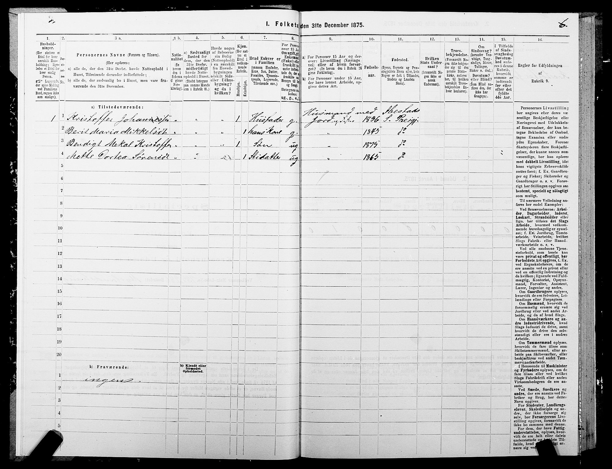 SATØ, 1875 census for 1917P Ibestad, 1875, p. 4006