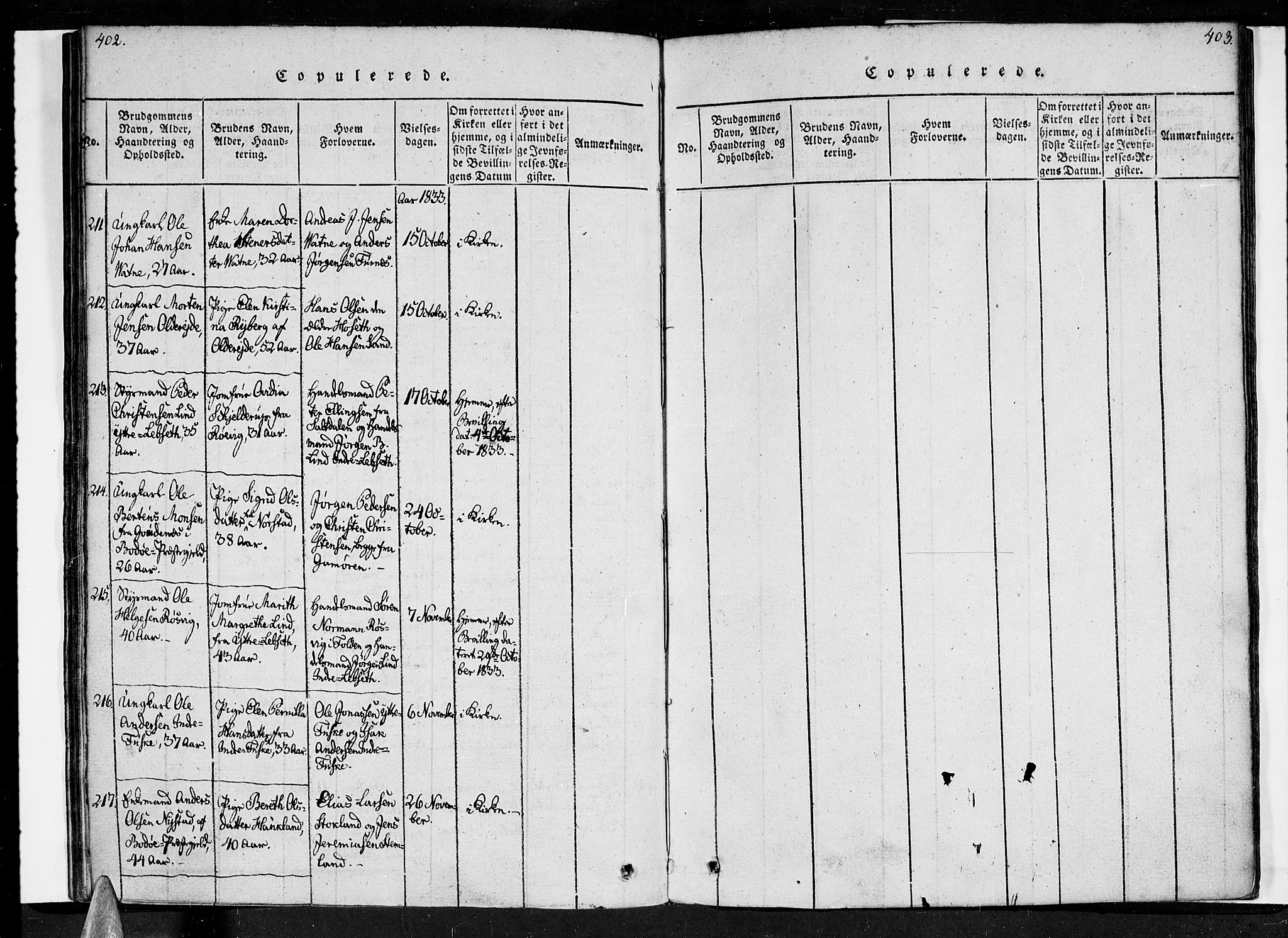 Ministerialprotokoller, klokkerbøker og fødselsregistre - Nordland, SAT/A-1459/852/L0736: Parish register (official) no. 852A06, 1820-1833, p. 402-403