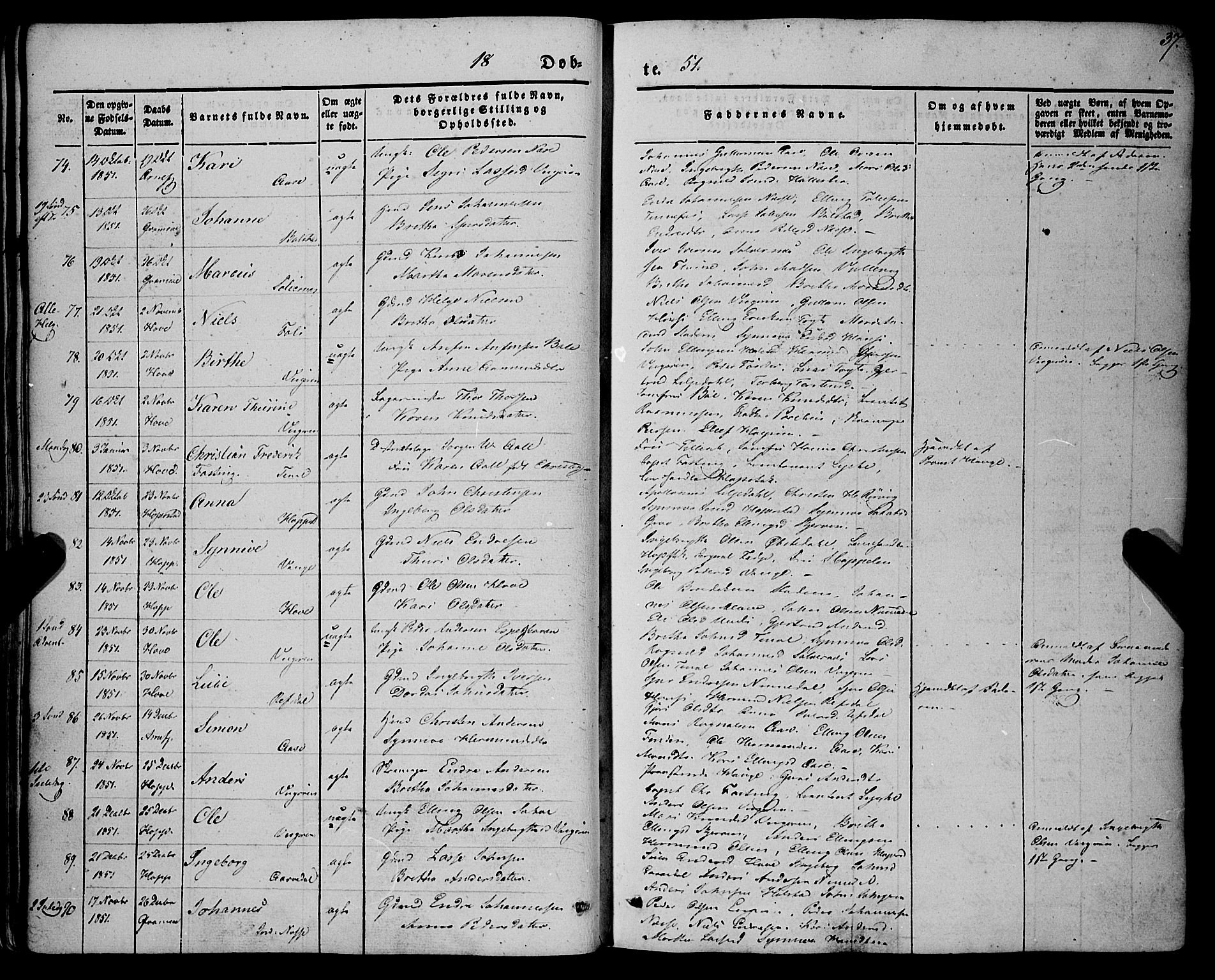 Vik sokneprestembete, AV/SAB-A-81501/H/Haa/Haaa/L0008: Parish register (official) no. A 8, 1846-1865, p. 37