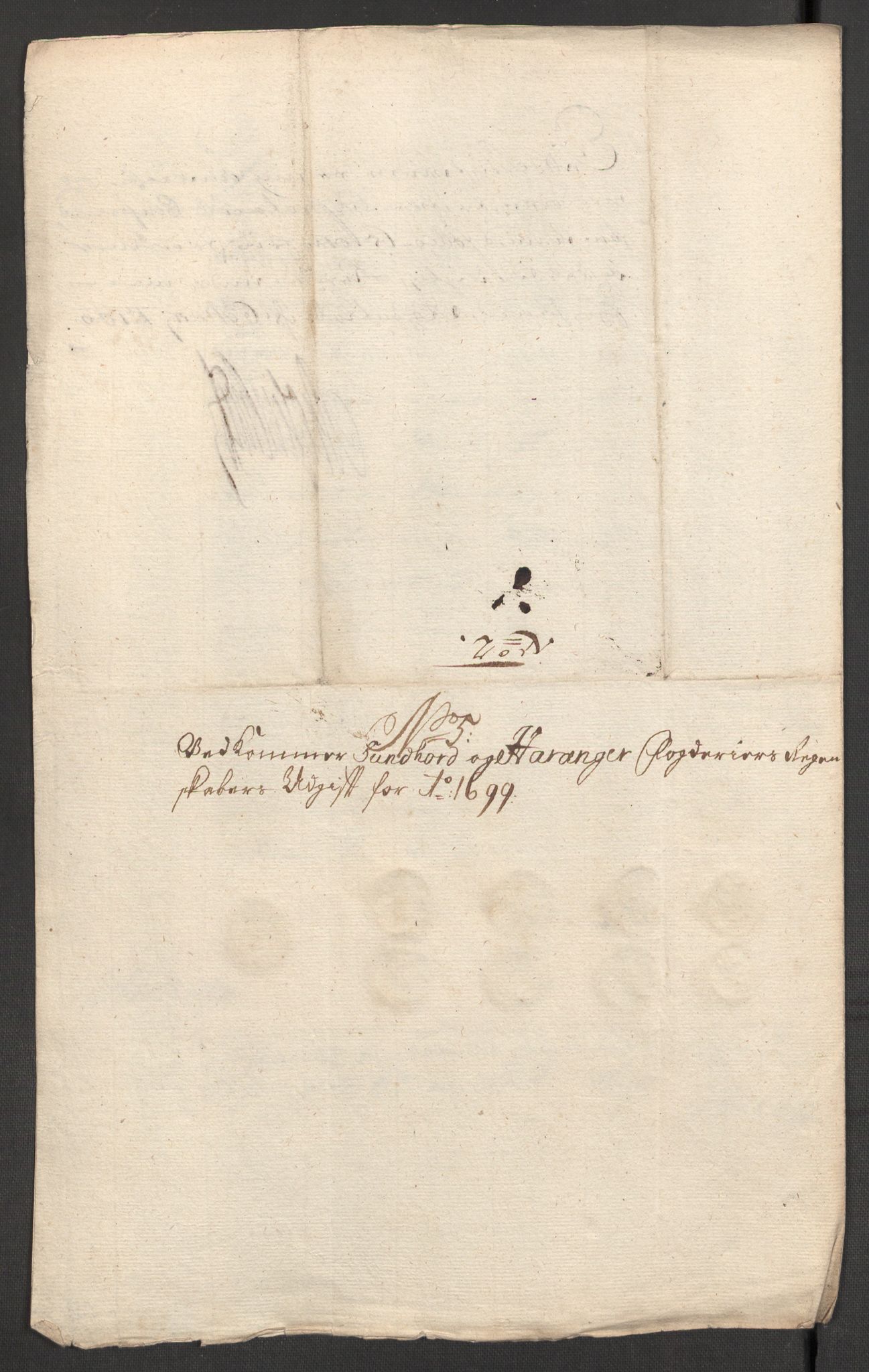 Rentekammeret inntil 1814, Reviderte regnskaper, Fogderegnskap, AV/RA-EA-4092/R48/L2978: Fogderegnskap Sunnhordland og Hardanger, 1699, p. 381