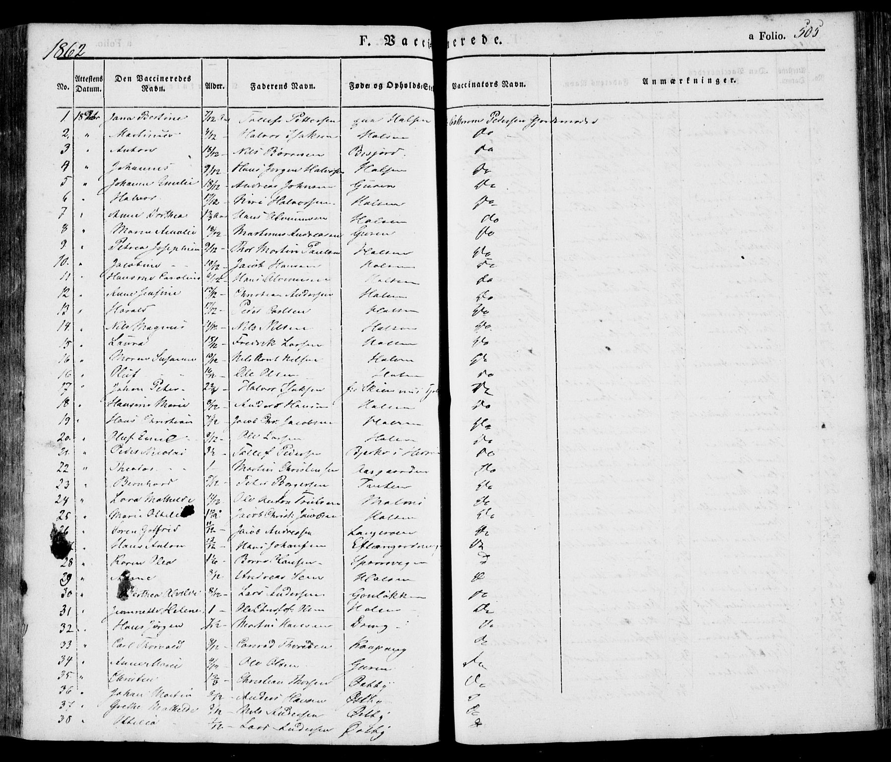 Tjølling kirkebøker, SAKO/A-60/F/Fa/L0006: Parish register (official) no. 6, 1835-1859, p. 505