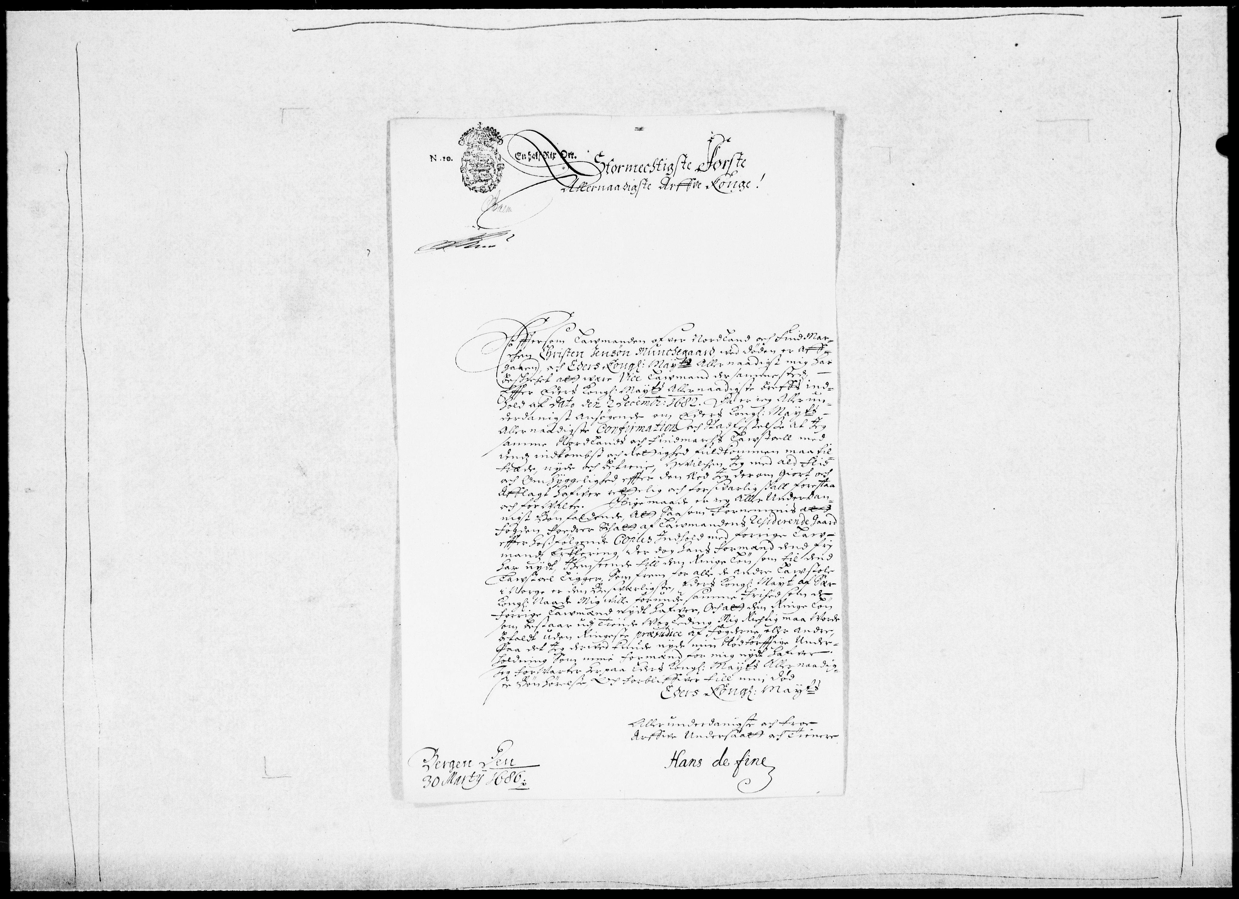 Danske Kanselli 1572-1799, RA/EA-3023/F/Fc/Fcc/Fcca/L0039: Norske innlegg 1572-1799, 1685-1686, p. 356