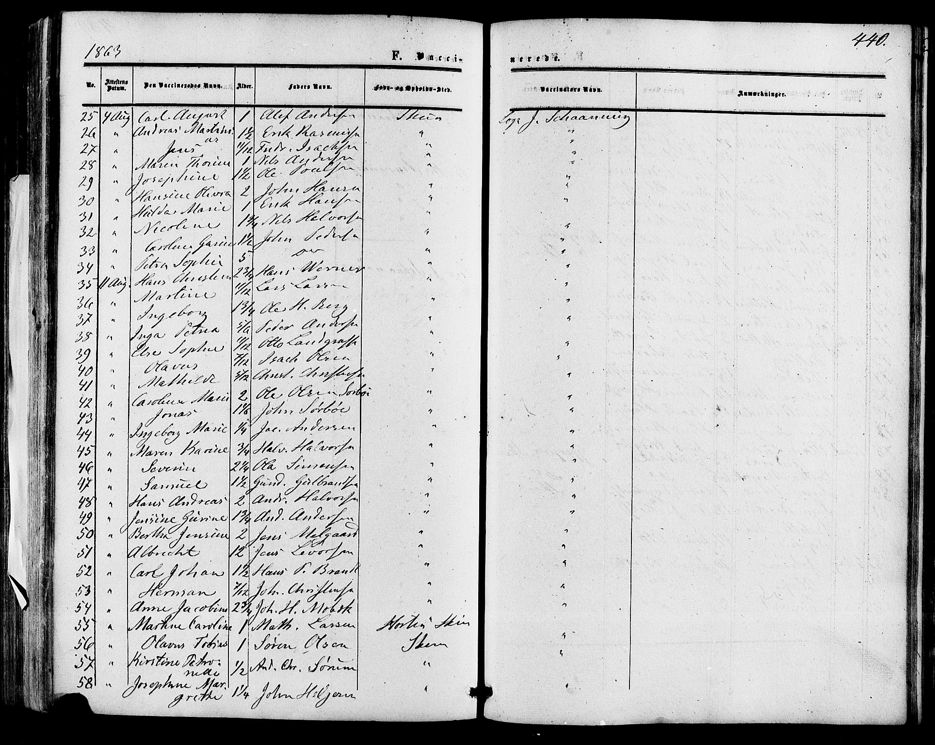 Skien kirkebøker, AV/SAKO-A-302/F/Fa/L0007: Parish register (official) no. 7, 1856-1865, p. 440