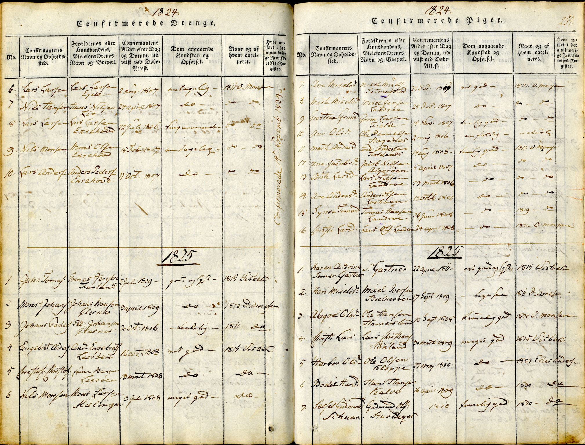 Sund sokneprestembete, SAB/A-99930: Parish register (official) no. A 11, 1814-1825, p. 254