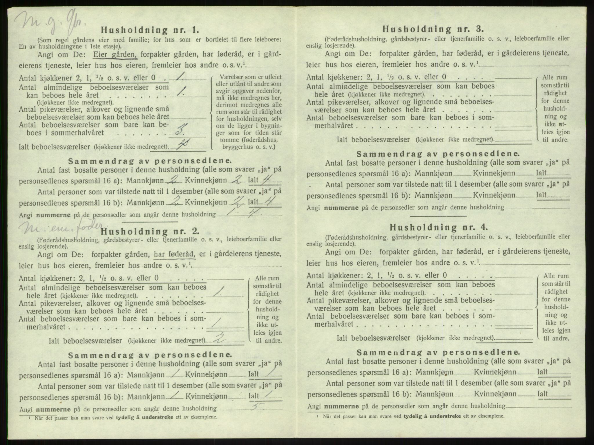 SAB, 1920 census for Vik, 1920, p. 749