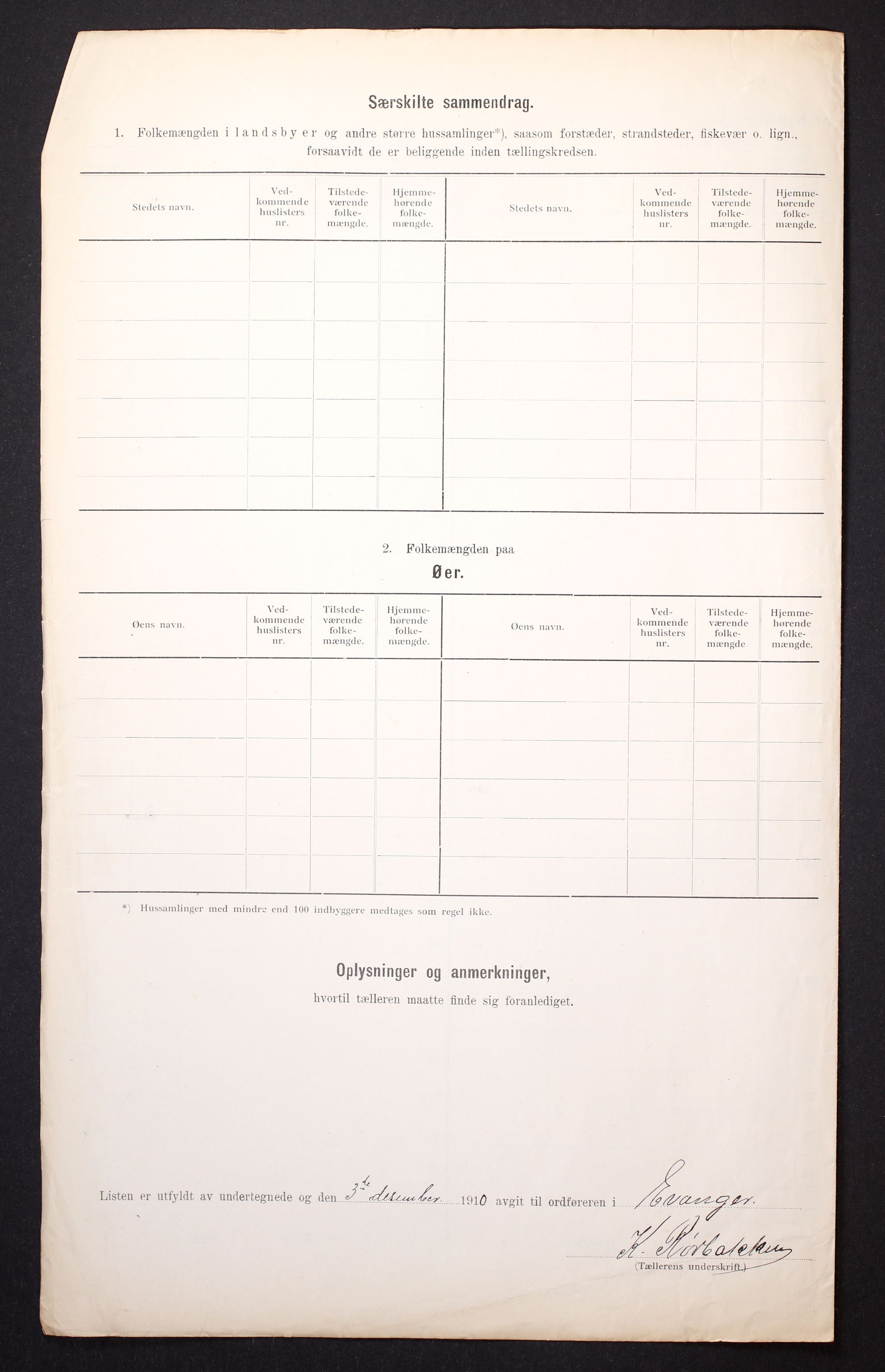 RA, 1910 census for Evanger, 1910, p. 39