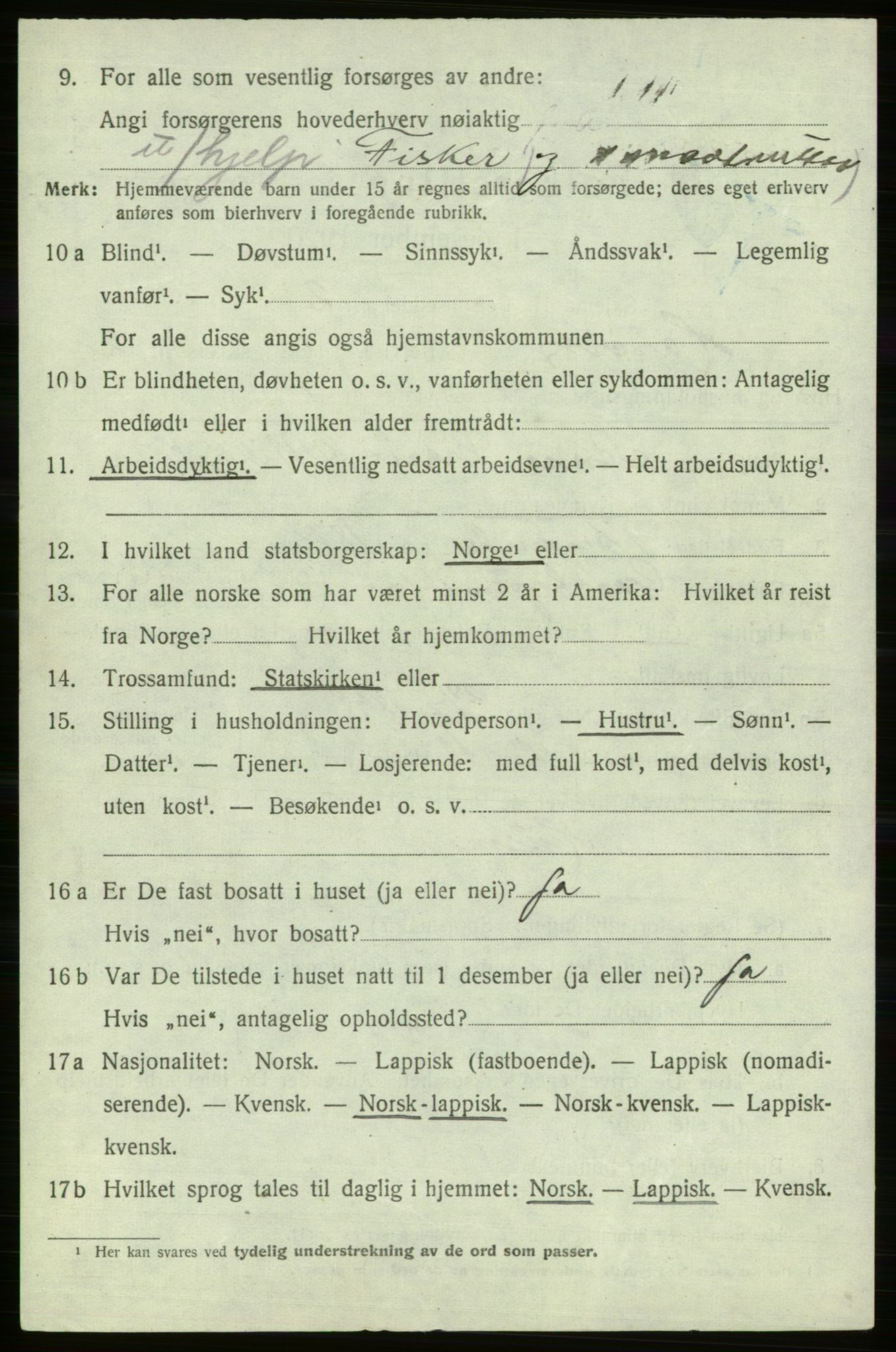 SATØ, 1920 census for Hasvik, 1920, p. 982