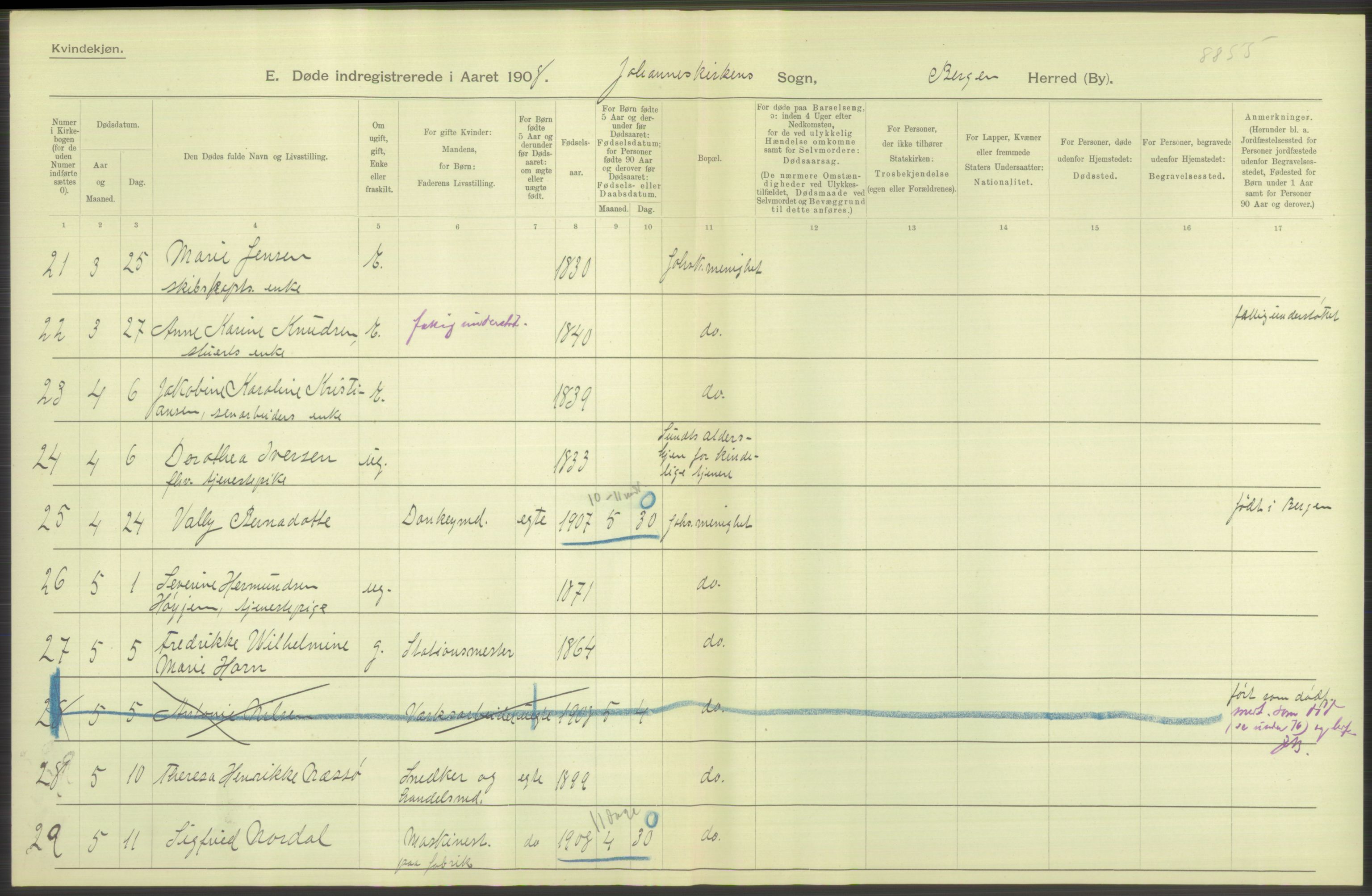 Statistisk sentralbyrå, Sosiodemografiske emner, Befolkning, AV/RA-S-2228/D/Df/Dfa/Dfaf/L0031: Bergen: Gifte, døde, dødfødte., 1908, p. 62