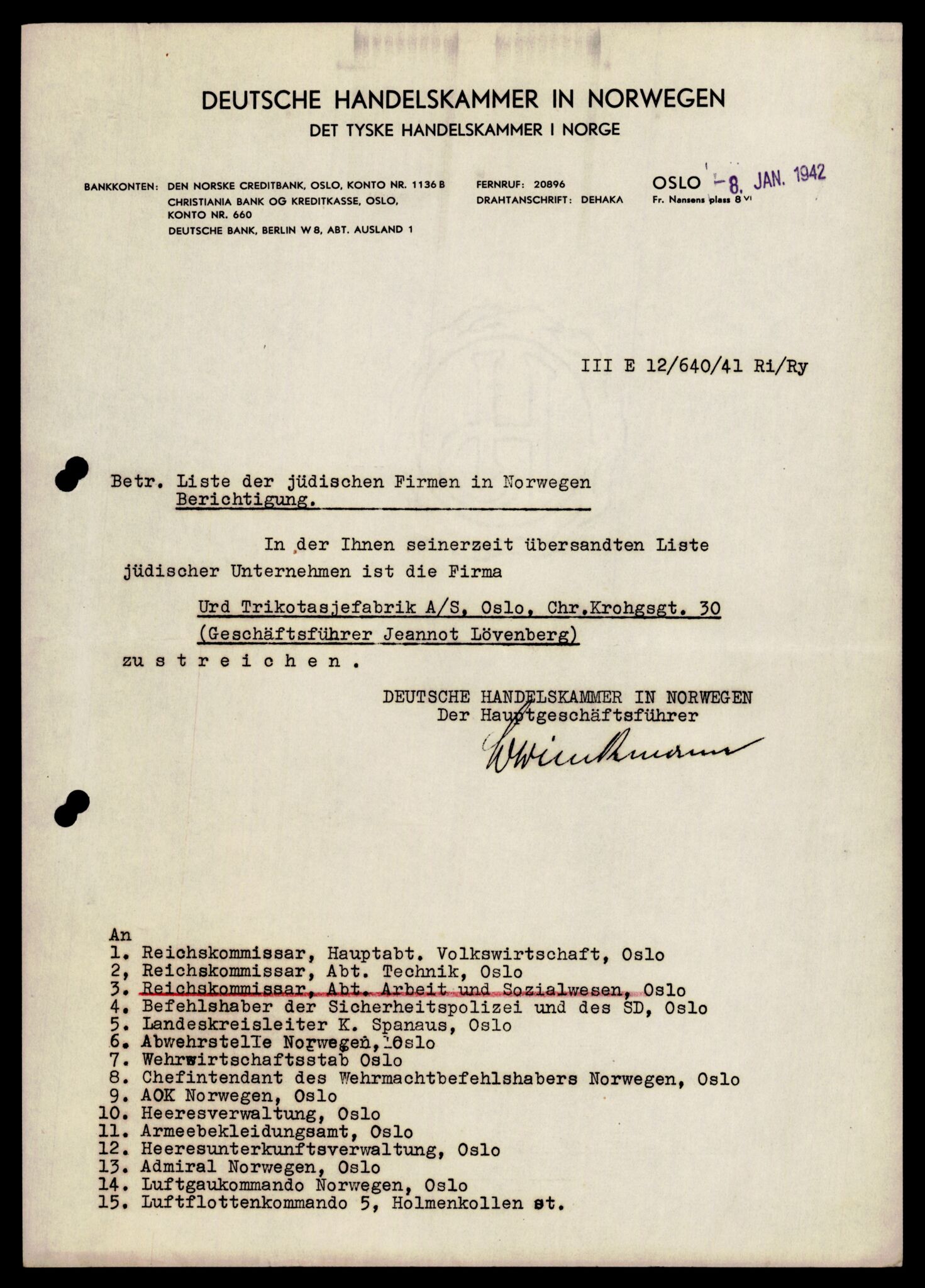 Forsvarets Overkommando. 2 kontor. Arkiv 11.4. Spredte tyske arkivsaker, AV/RA-RAFA-7031/D/Dar/Darb/L0017: Reichskommissariat - Deutsche Handelskammer in Norwegen, 1942, p. 382