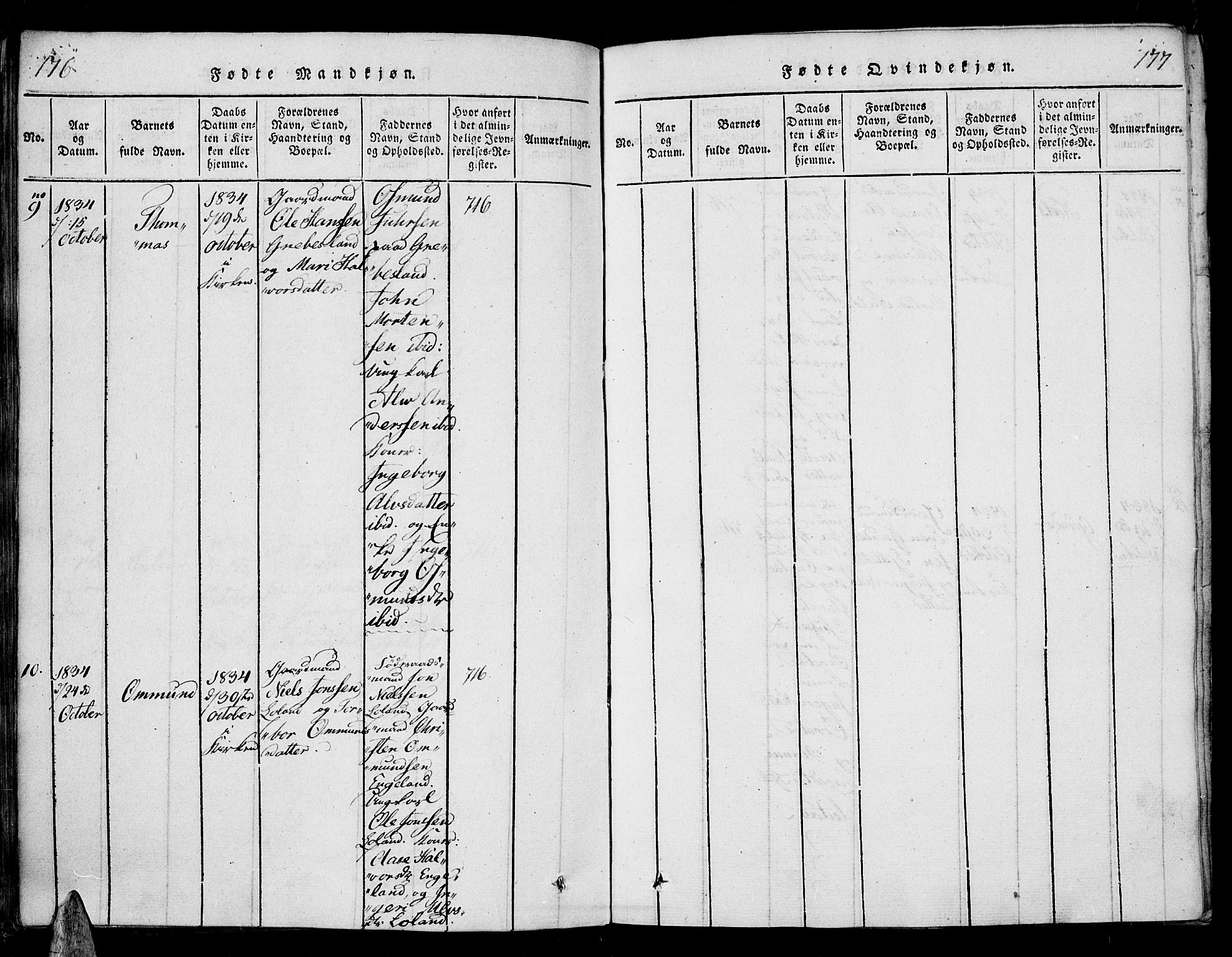 Vennesla sokneprestkontor, SAK/1111-0045/Fa/Fac/L0003: Parish register (official) no. A 3, 1820-1834, p. 176-177