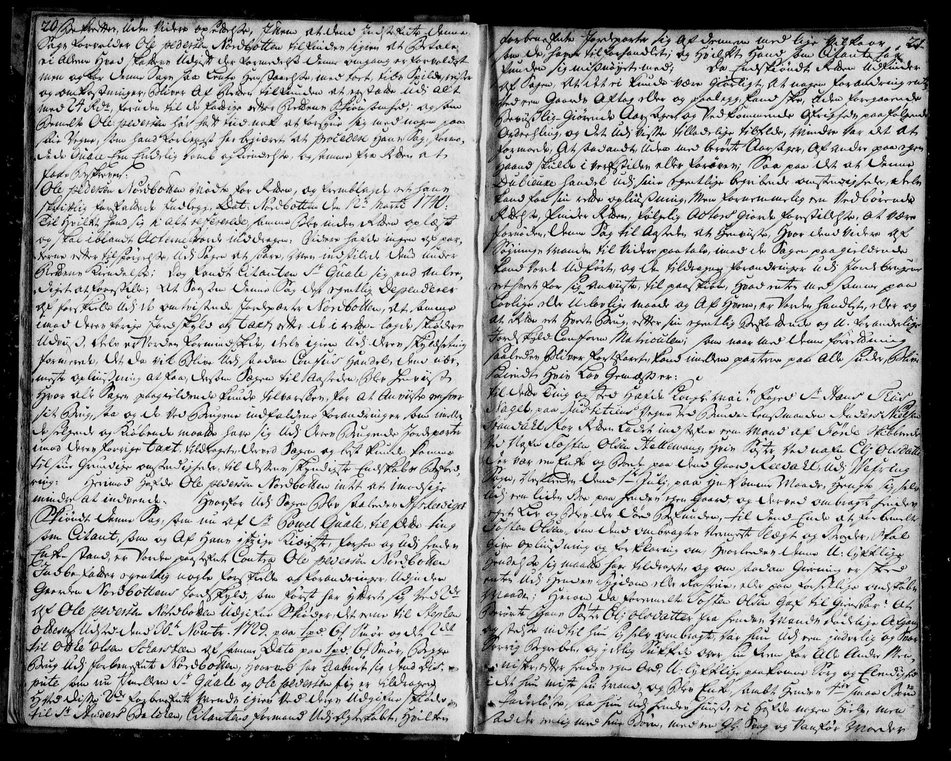Sunnfjord tingrett, AV/SAB-A-3201/1/F/Fa/Faa/L0012: Tingbok  - gardar under Lenets gods, 1740-1745, p. 20-21
