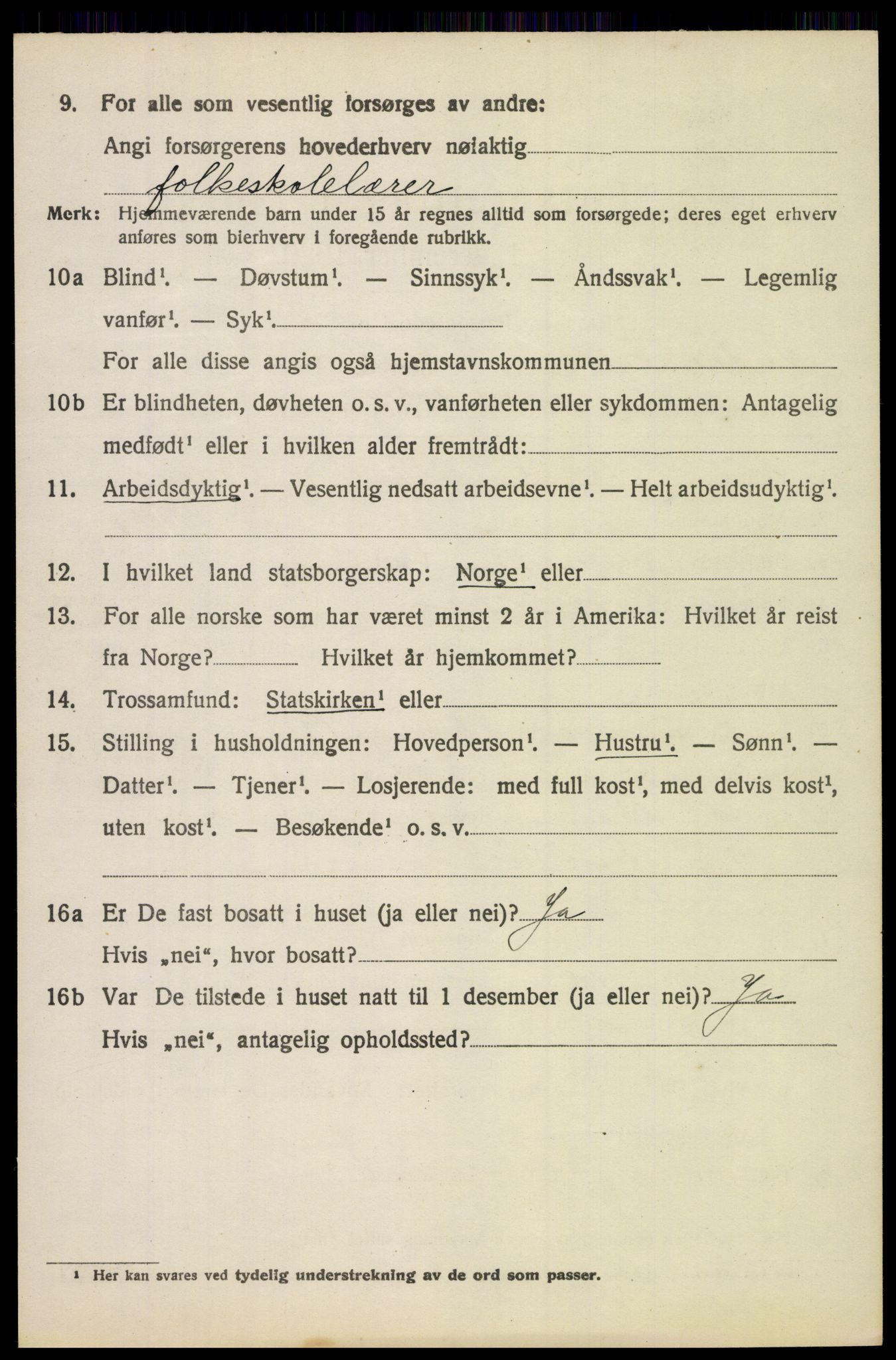 SAH, 1920 census for Nord-Fron, 1920, p. 4911