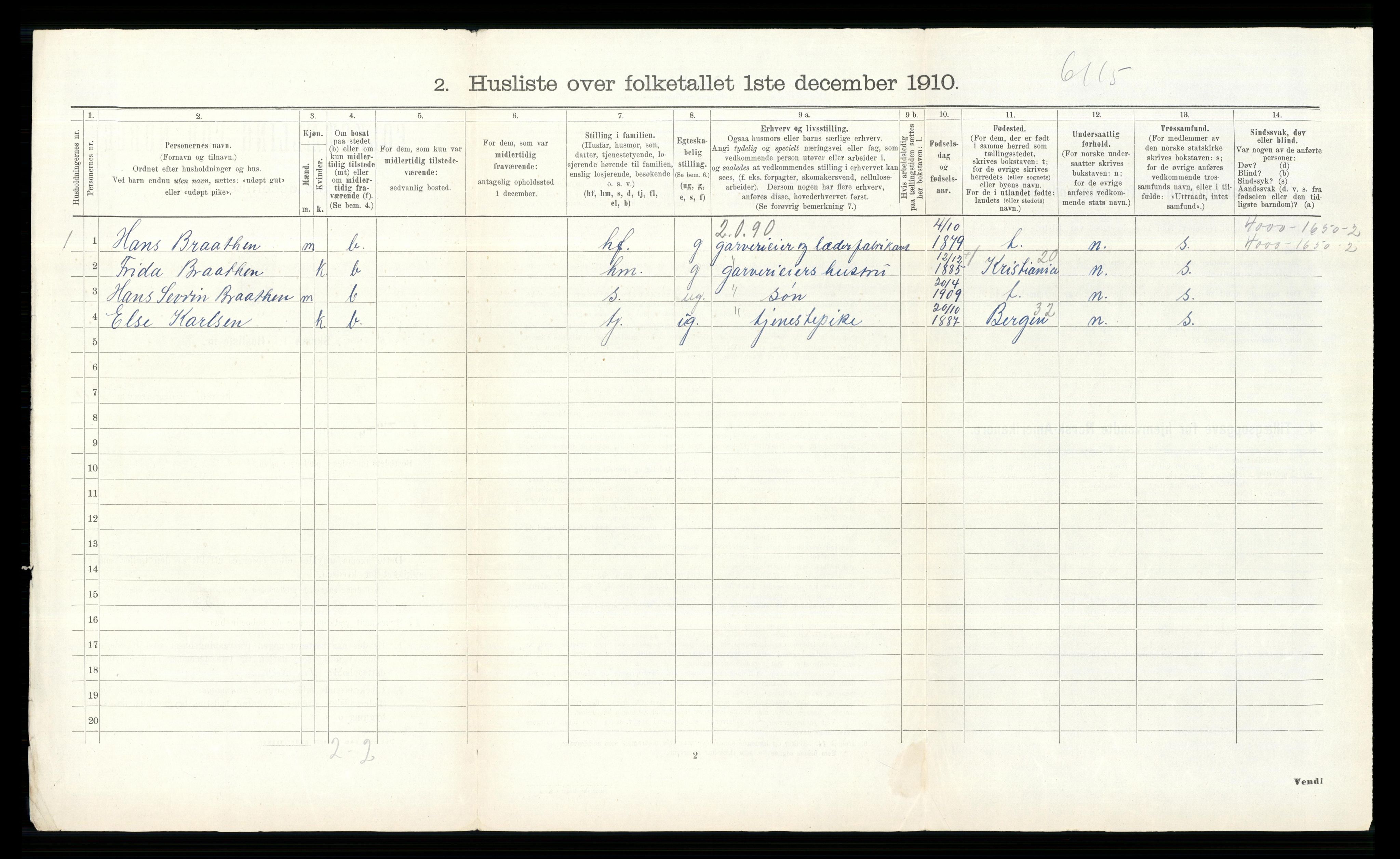 RA, 1910 census for Øvre Eiker, 1910, p. 2690