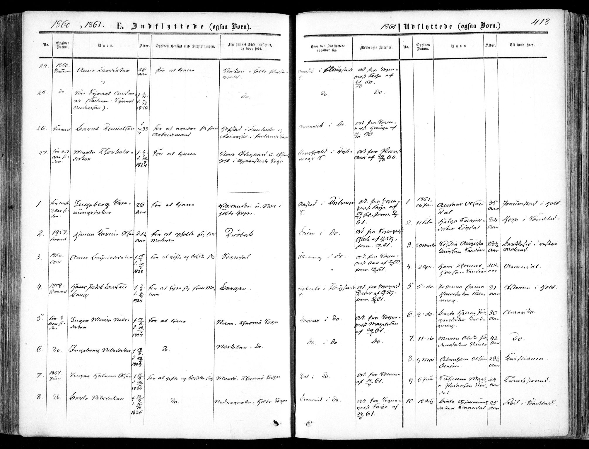 Dypvåg sokneprestkontor, AV/SAK-1111-0007/F/Fa/Faa/L0006: Parish register (official) no. A 6, 1855-1872, p. 418