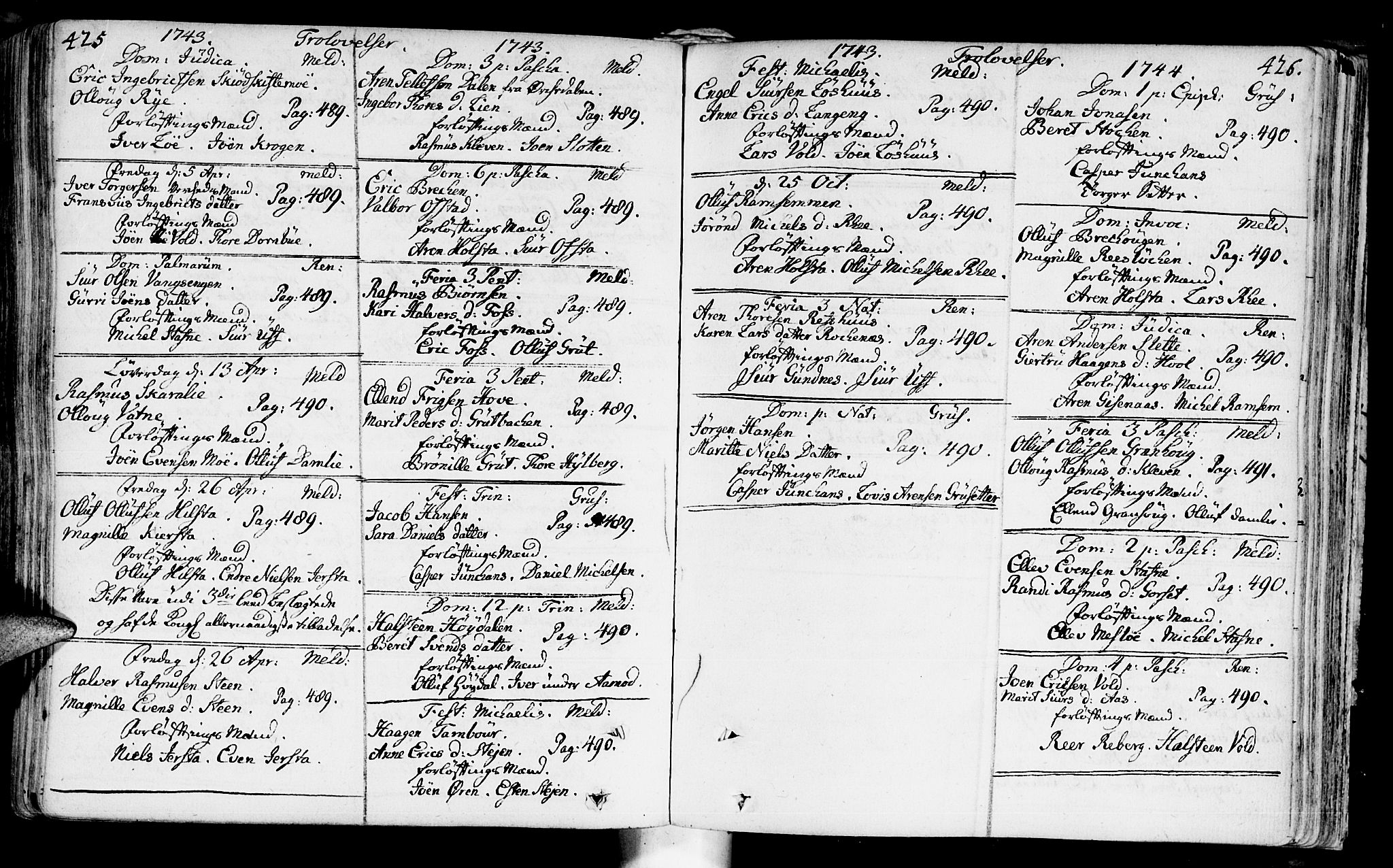 Ministerialprotokoller, klokkerbøker og fødselsregistre - Sør-Trøndelag, SAT/A-1456/672/L0850: Parish register (official) no. 672A03, 1725-1751, p. 425-426