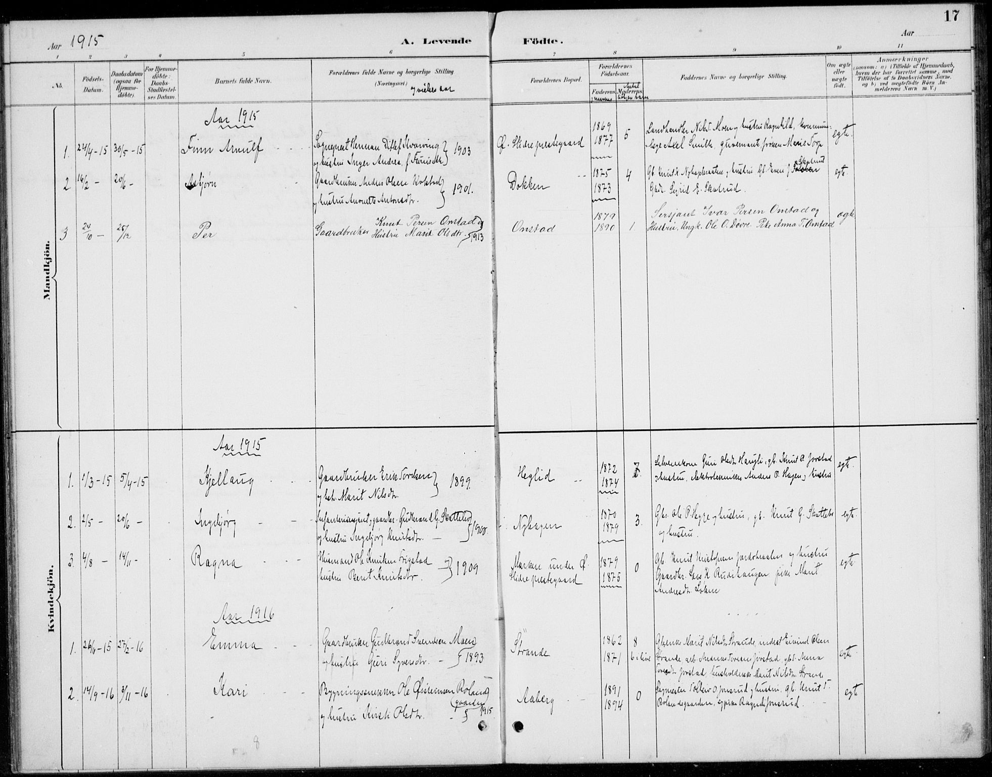 Øystre Slidre prestekontor, SAH/PREST-138/H/Ha/Haa/L0005: Parish register (official) no. 5, 1887-1916, p. 17