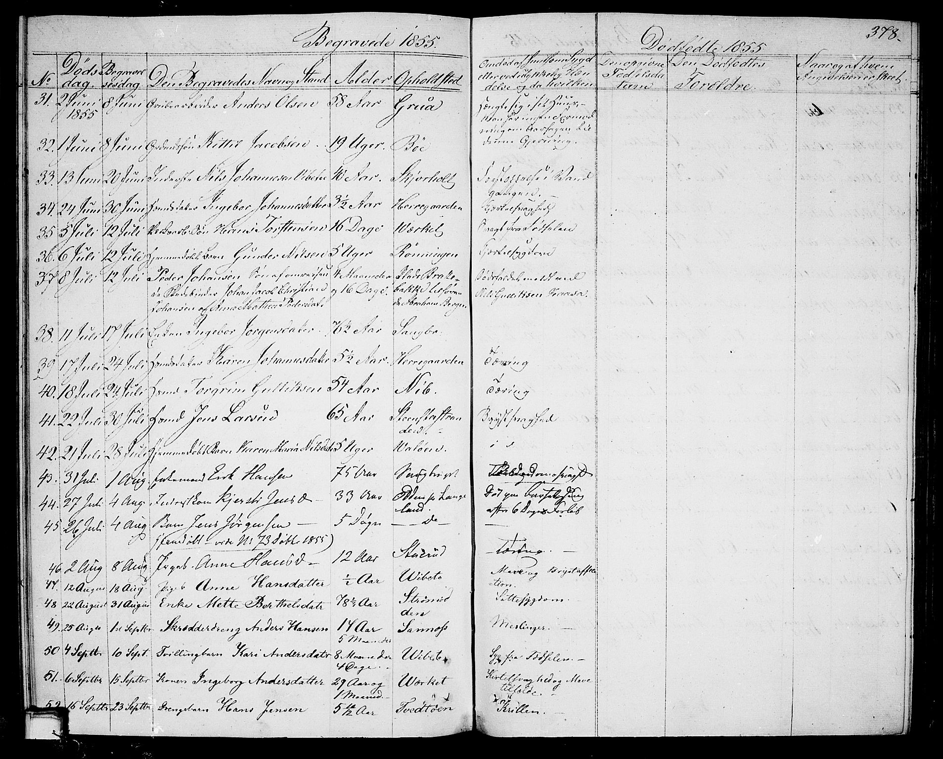 Holla kirkebøker, SAKO/A-272/G/Ga/L0003: Parish register (copy) no. I 3, 1849-1866, p. 378
