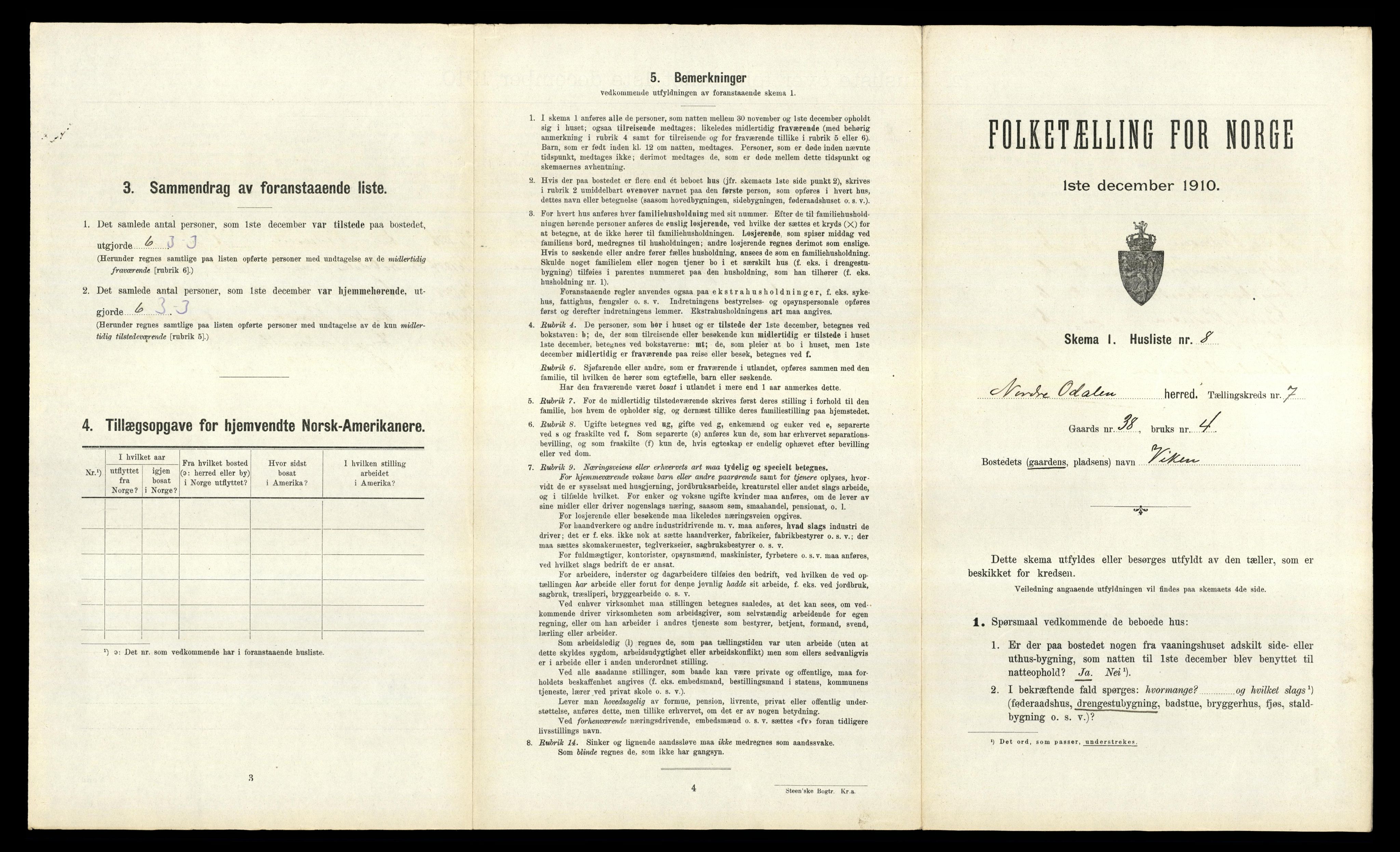 RA, 1910 census for Nord-Odal, 1910, p. 797