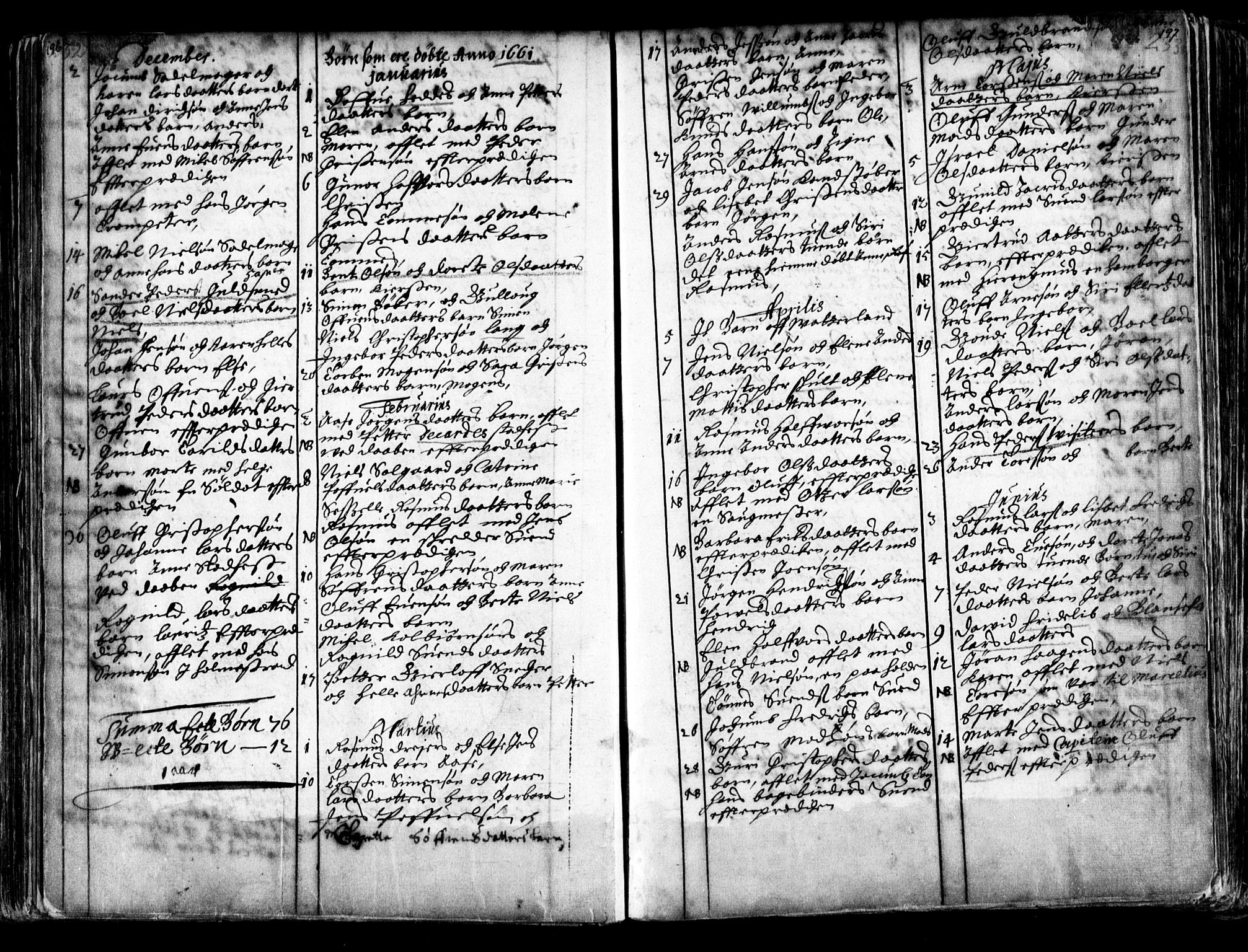 Oslo domkirke Kirkebøker, SAO/A-10752/F/Fa/L0001: Parish register (official) no. 1, 1648-1704, p. 196-197