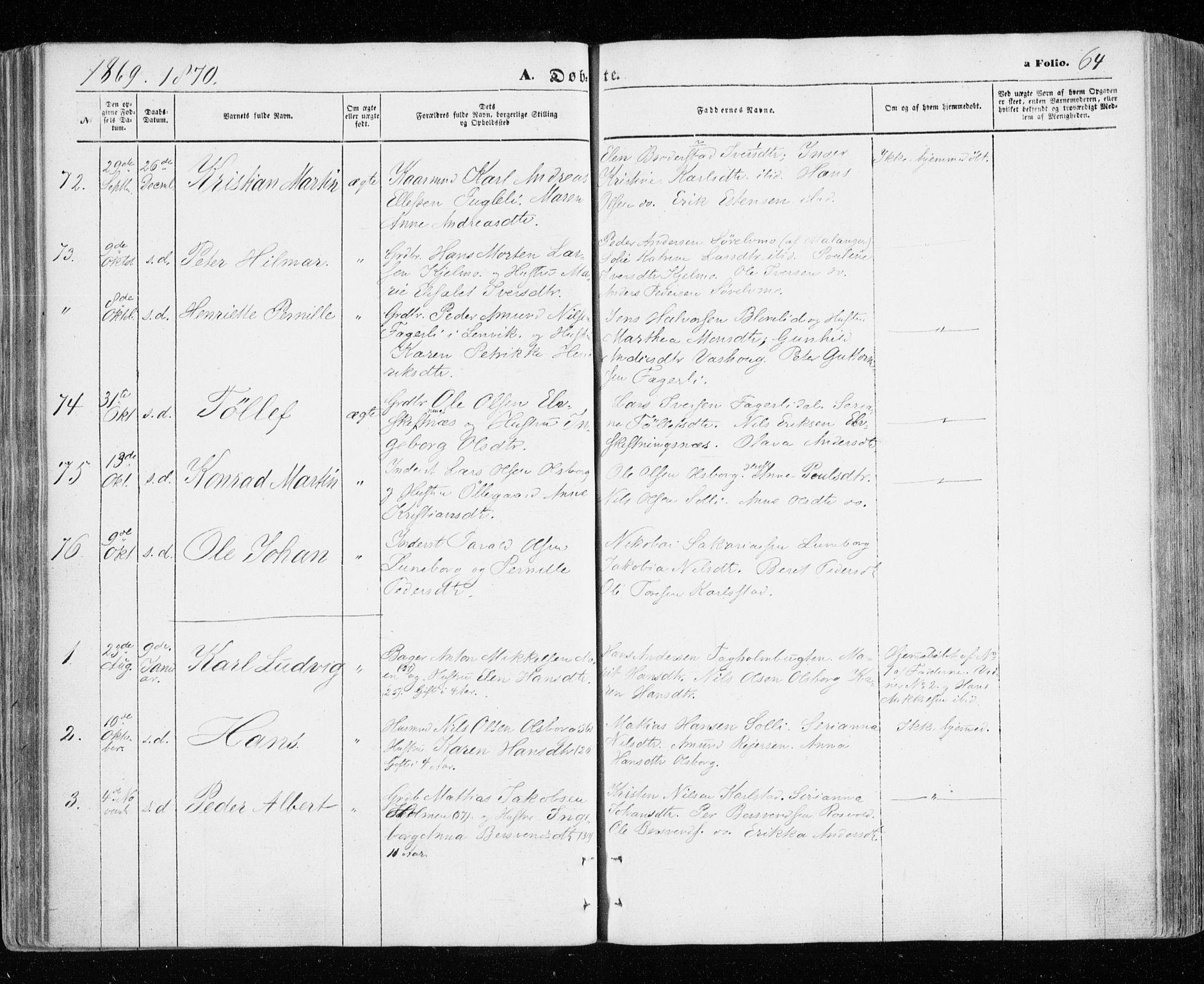 Målselv sokneprestembete, SATØ/S-1311/G/Ga/Gaa/L0004kirke: Parish register (official) no. 4, 1863-1872, p. 64
