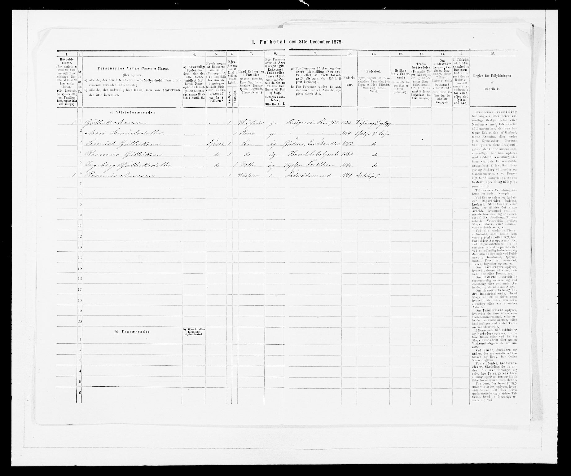 SAB, 1875 Census for 1448P Stryn, 1875, p. 452