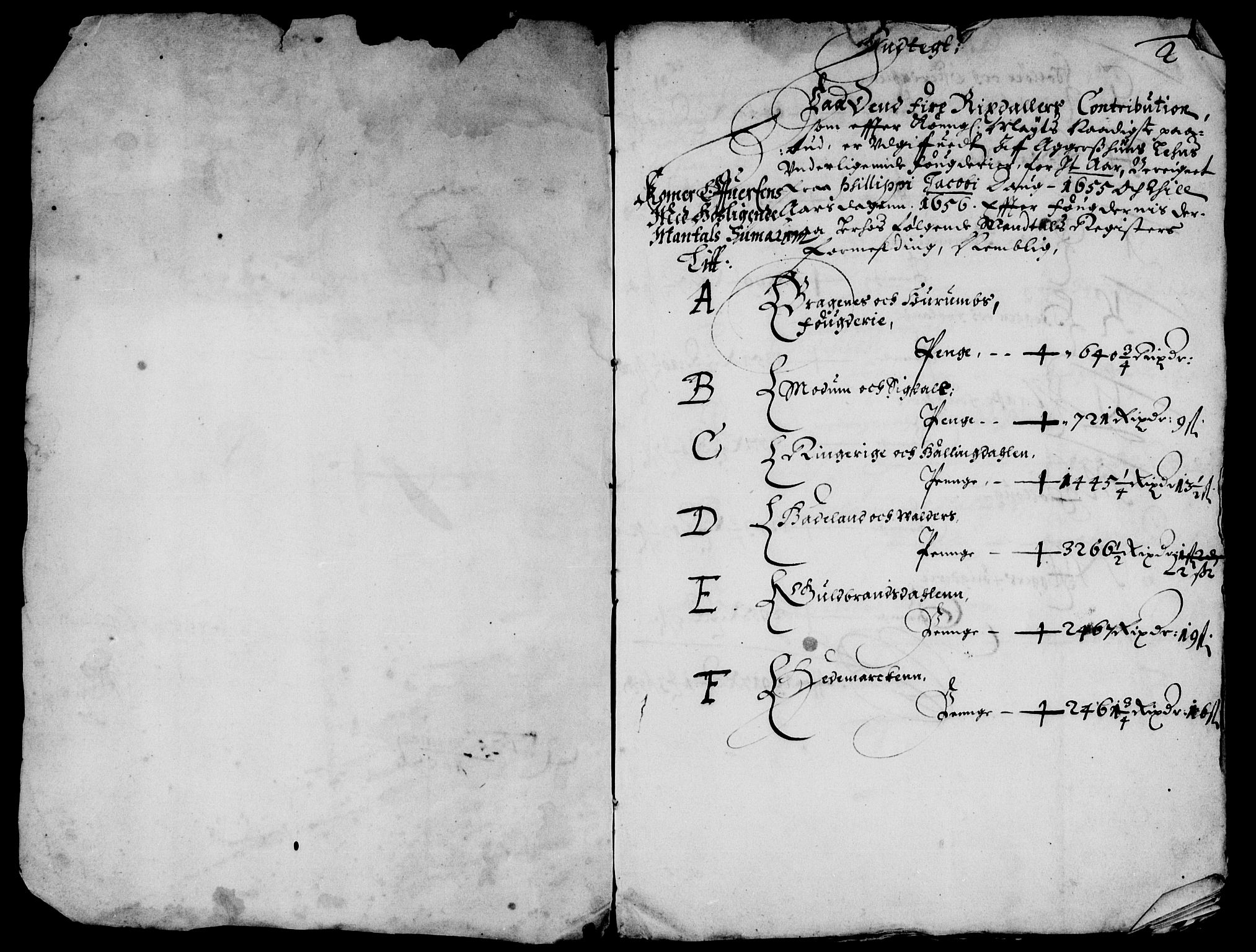 Rentekammeret inntil 1814, Reviderte regnskaper, Lensregnskaper, AV/RA-EA-5023/R/Rb/Rba/L0230: Akershus len, 1655-1656