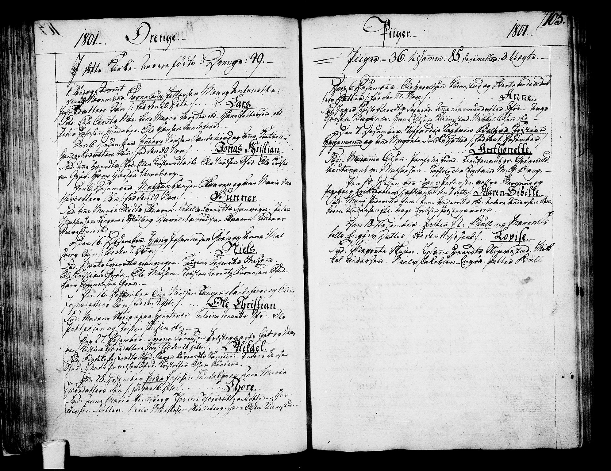 Sandar kirkebøker, SAKO/A-243/F/Fa/L0003: Parish register (official) no. 3, 1789-1814, p. 105
