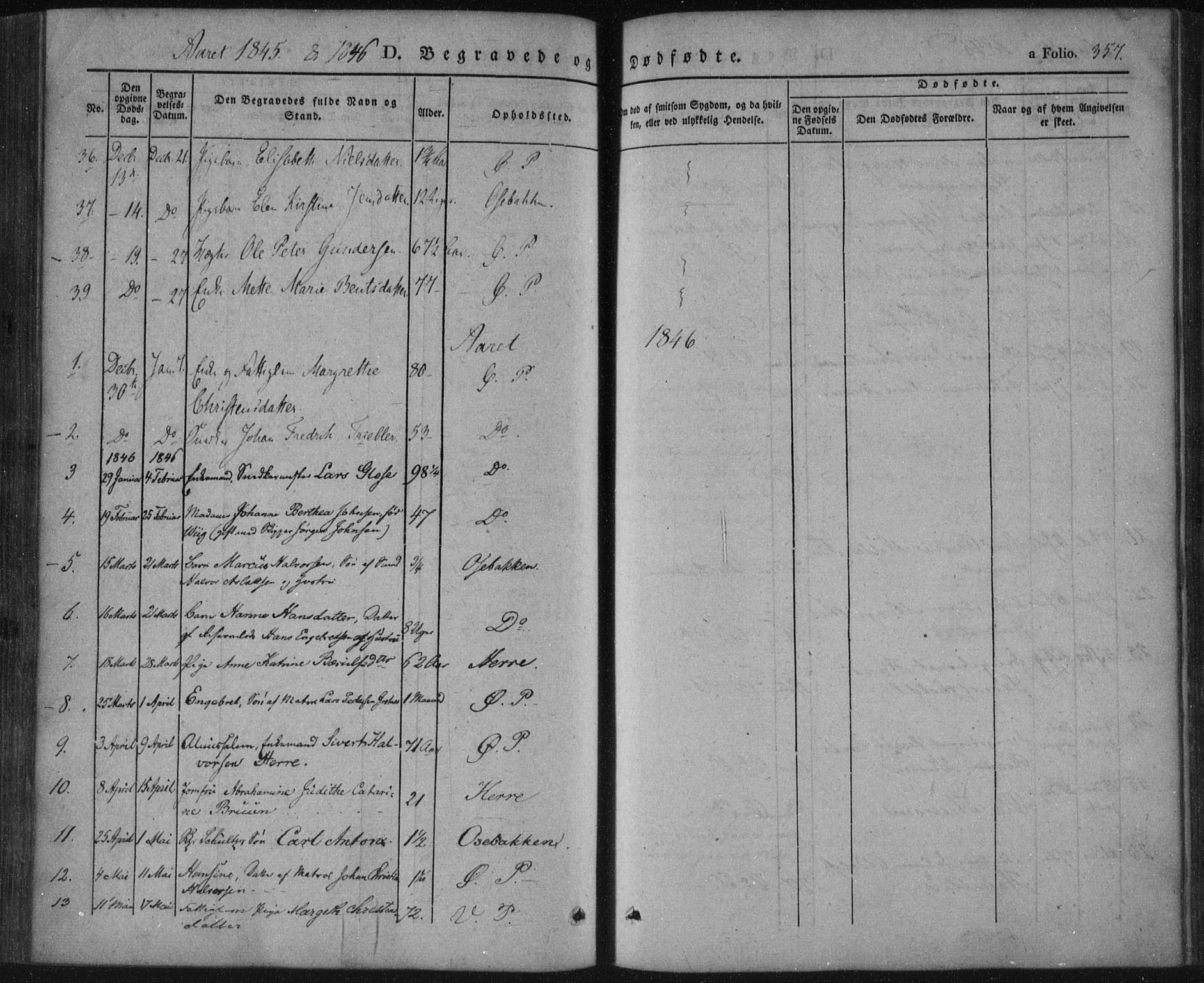 Porsgrunn kirkebøker , SAKO/A-104/F/Fa/L0006: Parish register (official) no. 6, 1841-1857, p. 357