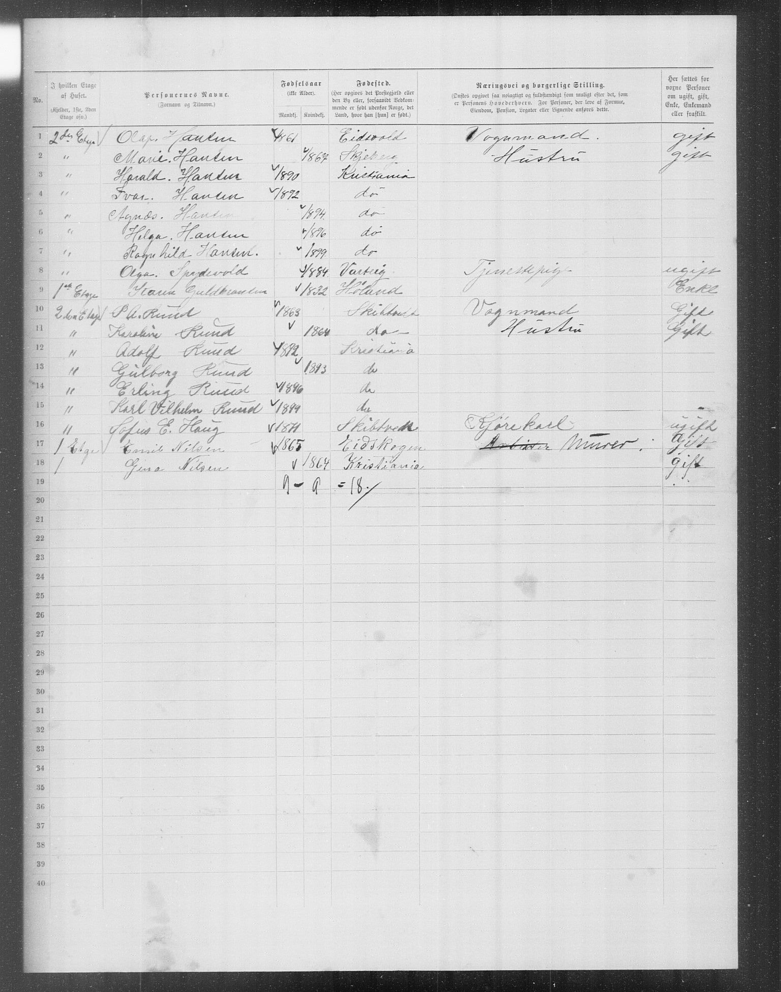 OBA, Municipal Census 1899 for Kristiania, 1899, p. 14980