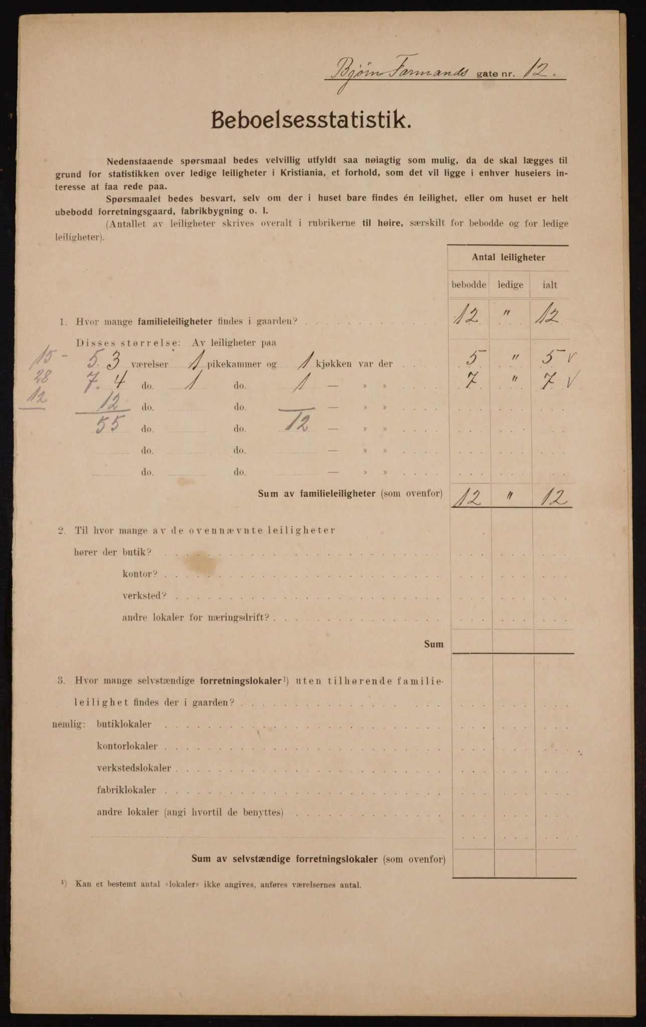 OBA, Municipal Census 1910 for Kristiania, 1910, p. 6495