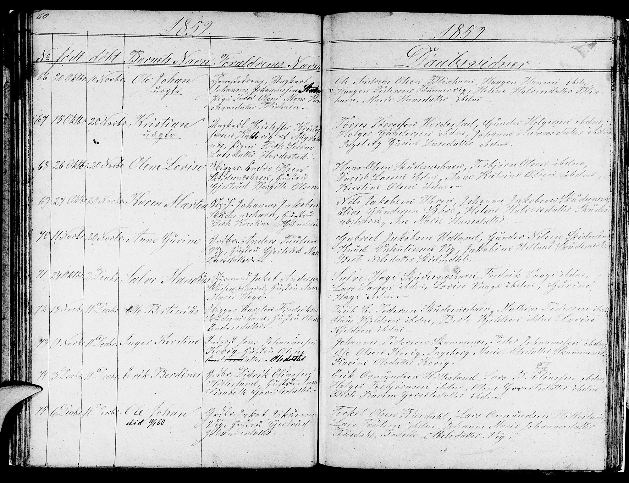 Skudenes sokneprestkontor, AV/SAST-A -101849/H/Ha/Hab/L0001: Parish register (copy) no. B 1, 1848-1864, p. 60