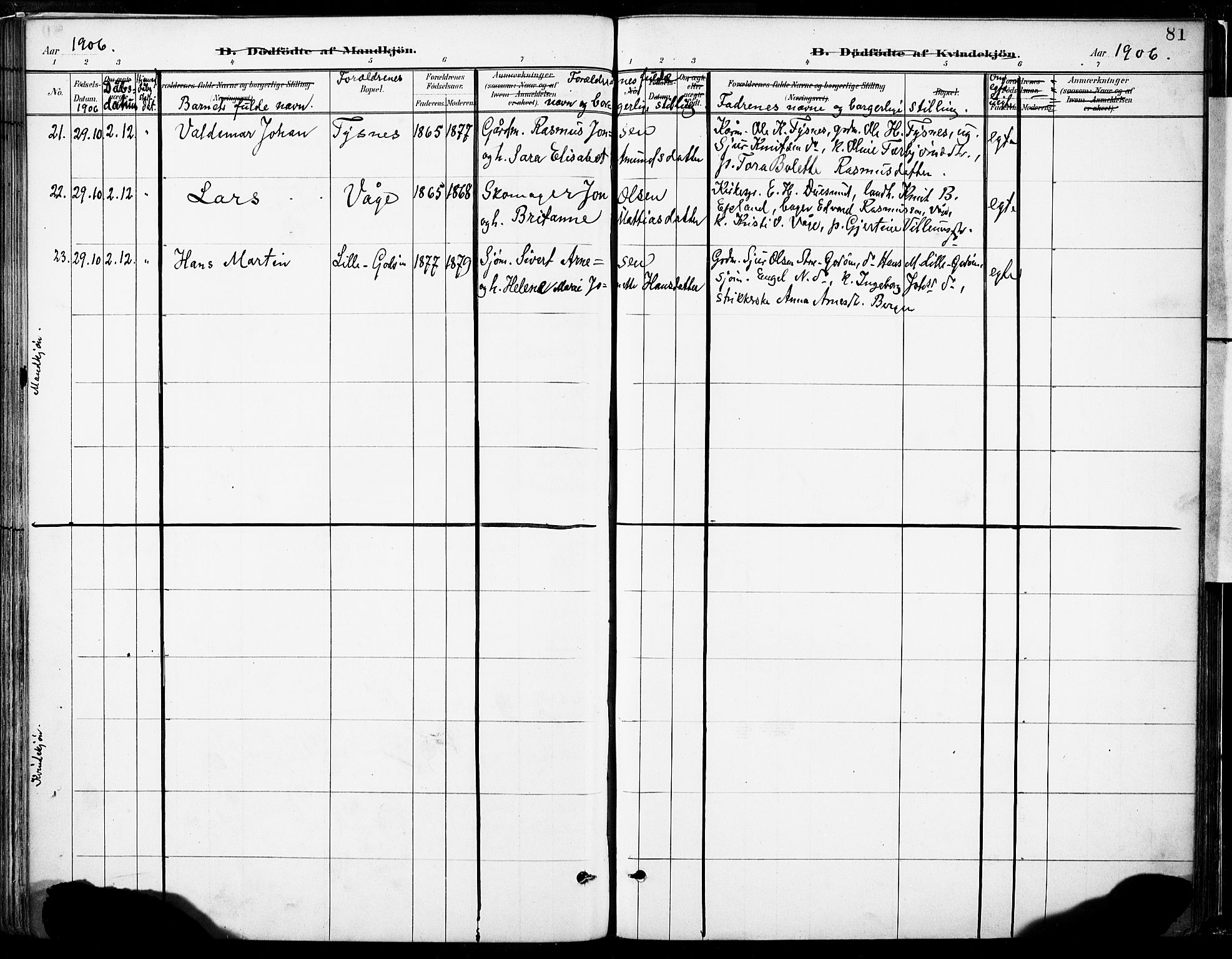 Tysnes sokneprestembete, SAB/A-78601/H/Haa: Parish register (official) no. B 1, 1887-1906, p. 81