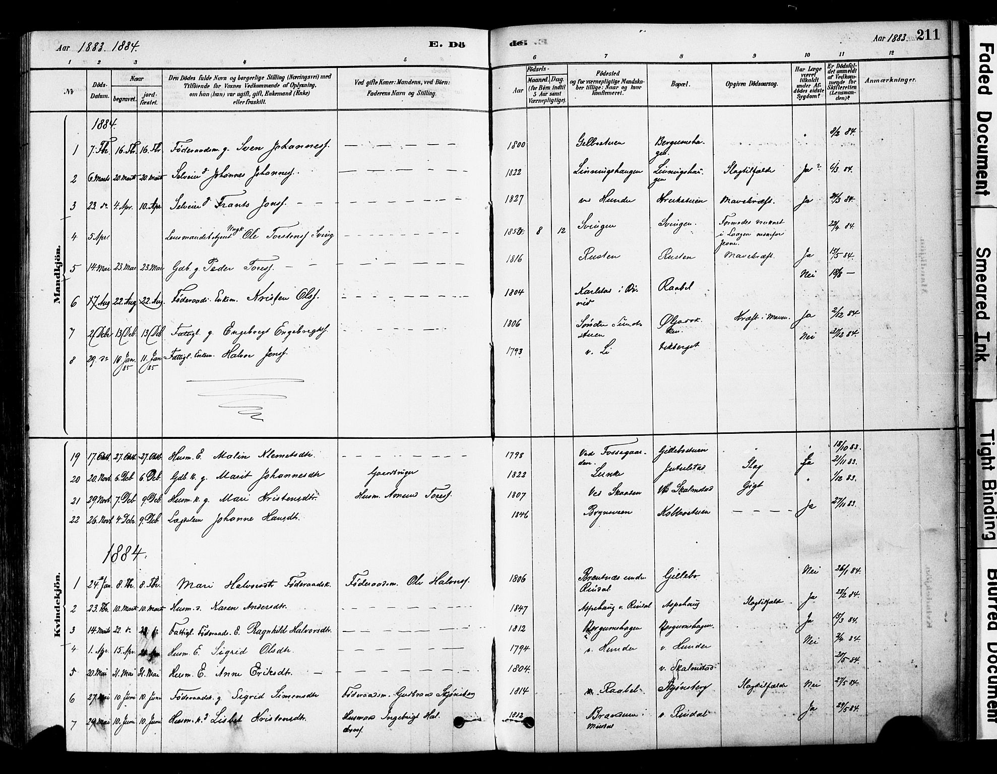 Øyer prestekontor, AV/SAH-PREST-084/H/Ha/Haa/L0008: Parish register (official) no. 8, 1878-1897, p. 211