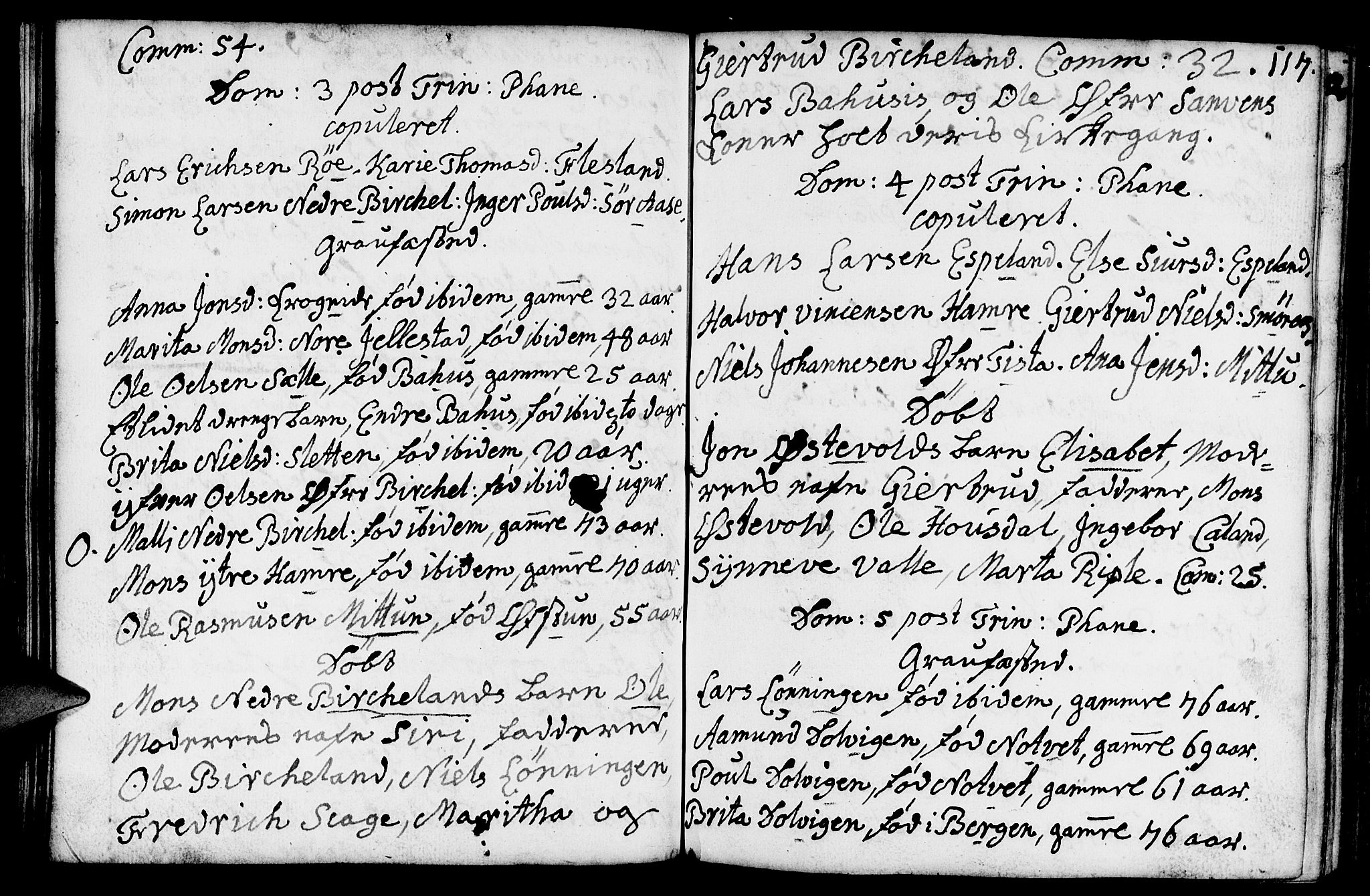 Fana Sokneprestembete, AV/SAB-A-75101/H/Haa/Haaa/L0002: Parish register (official) no. A 2, 1719-1735, p. 117