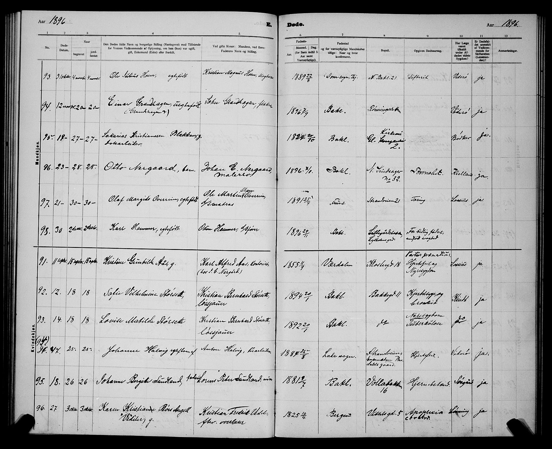 Ministerialprotokoller, klokkerbøker og fødselsregistre - Sør-Trøndelag, AV/SAT-A-1456/604/L0224: Parish register (copy) no. 604C07, 1894-1898