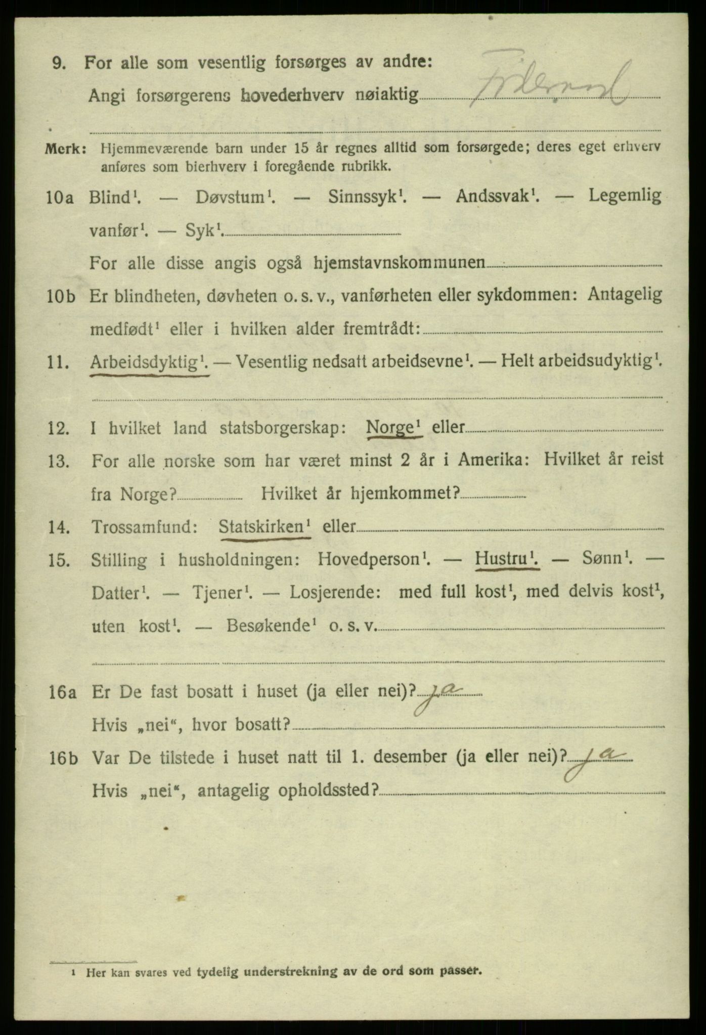 SAB, 1920 census for Ulvik, 1920, p. 93