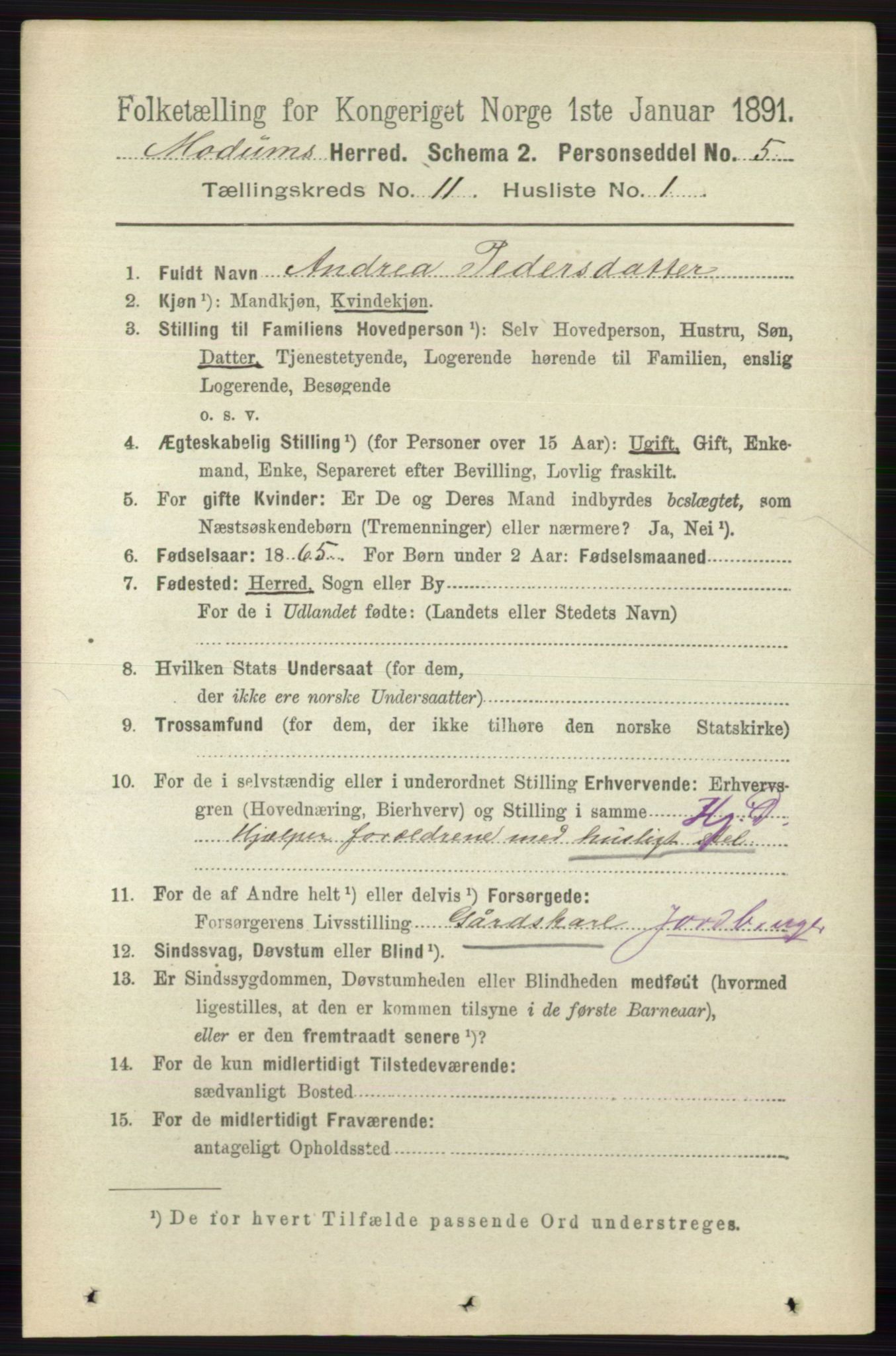 RA, 1891 census for 0623 Modum, 1891, p. 4114