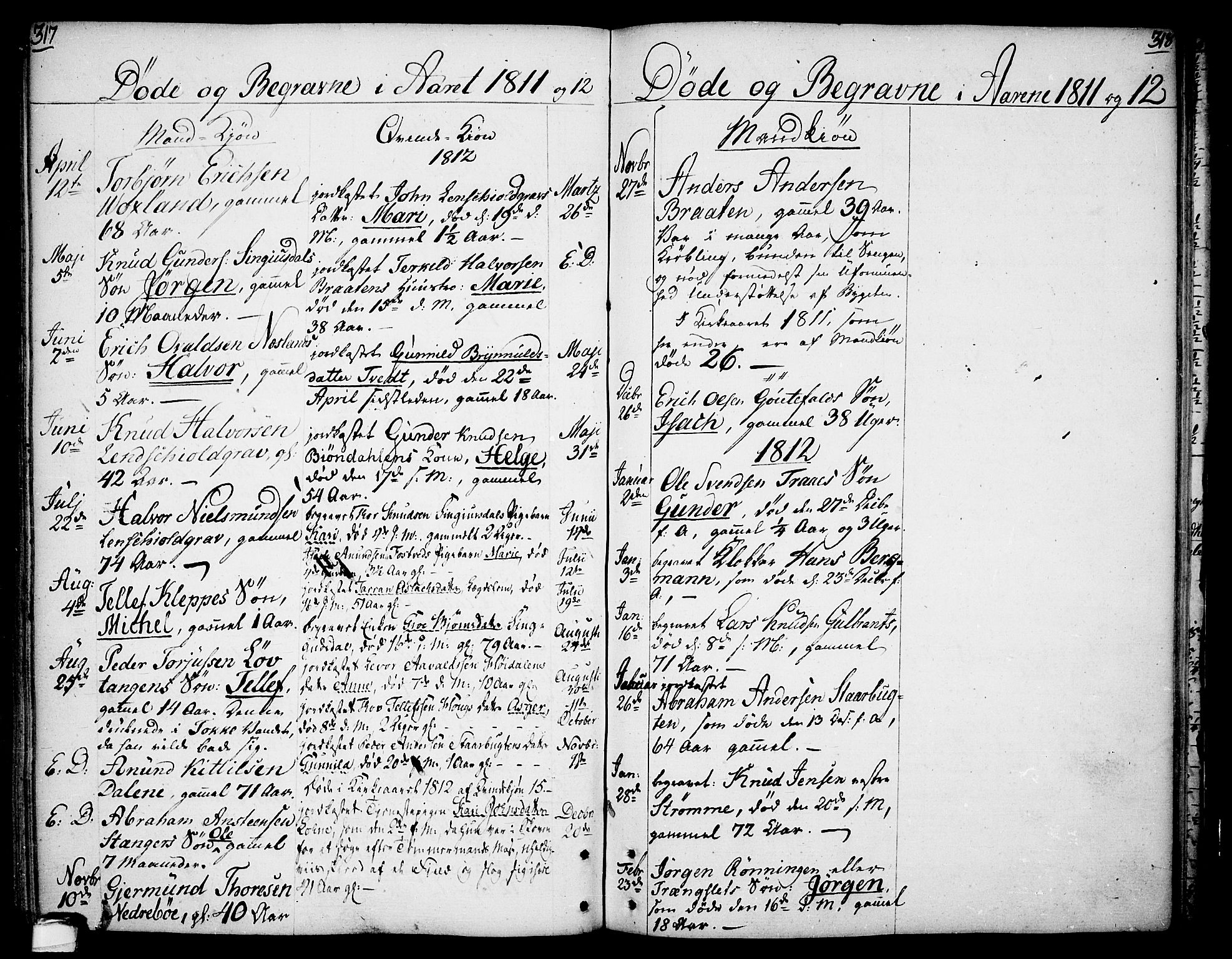 Drangedal kirkebøker, AV/SAKO-A-258/F/Fa/L0003: Parish register (official) no. 3, 1768-1814, p. 317-318