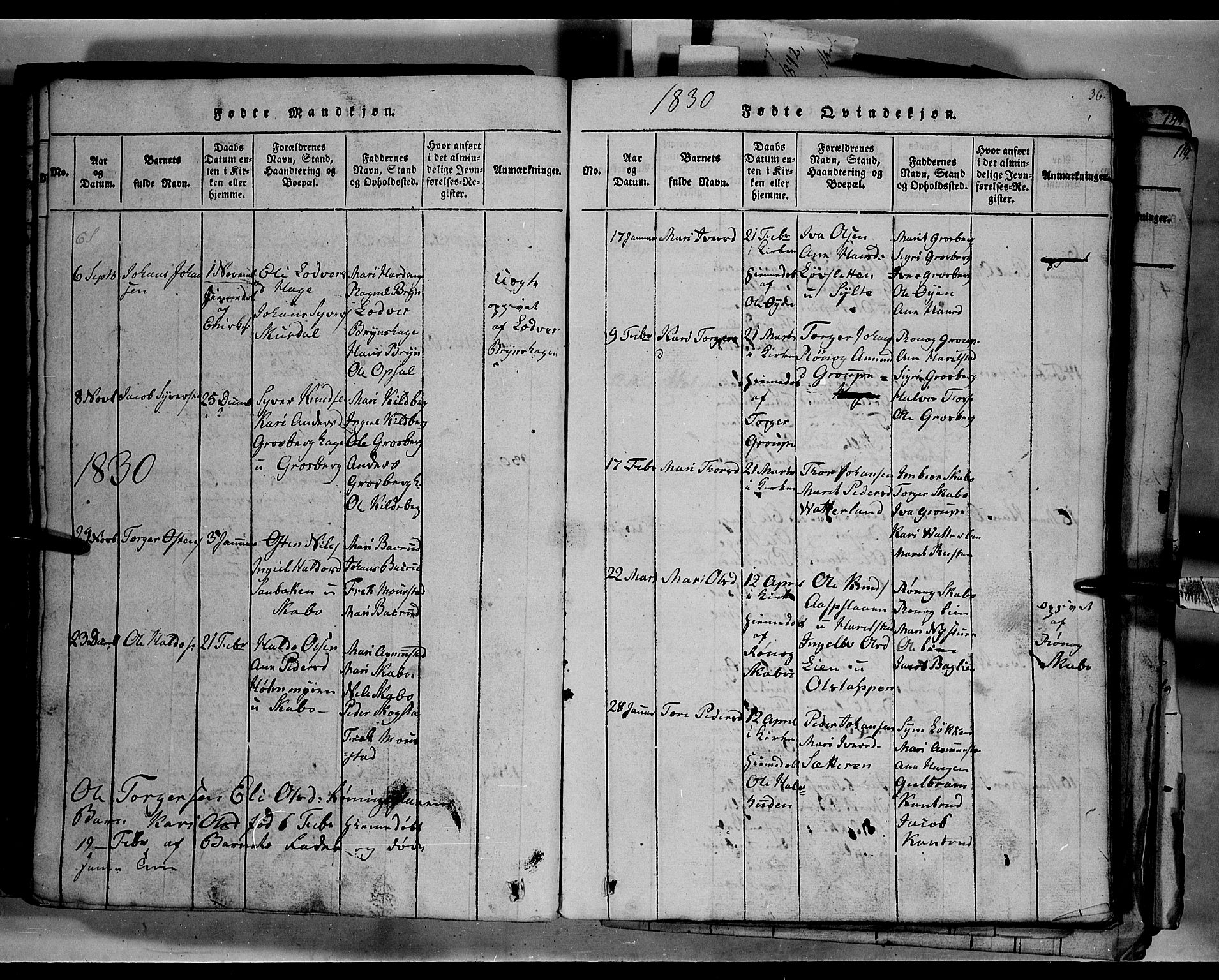 Fron prestekontor, SAH/PREST-078/H/Ha/Hab/L0003: Parish register (copy) no. 3, 1816-1850, p. 36