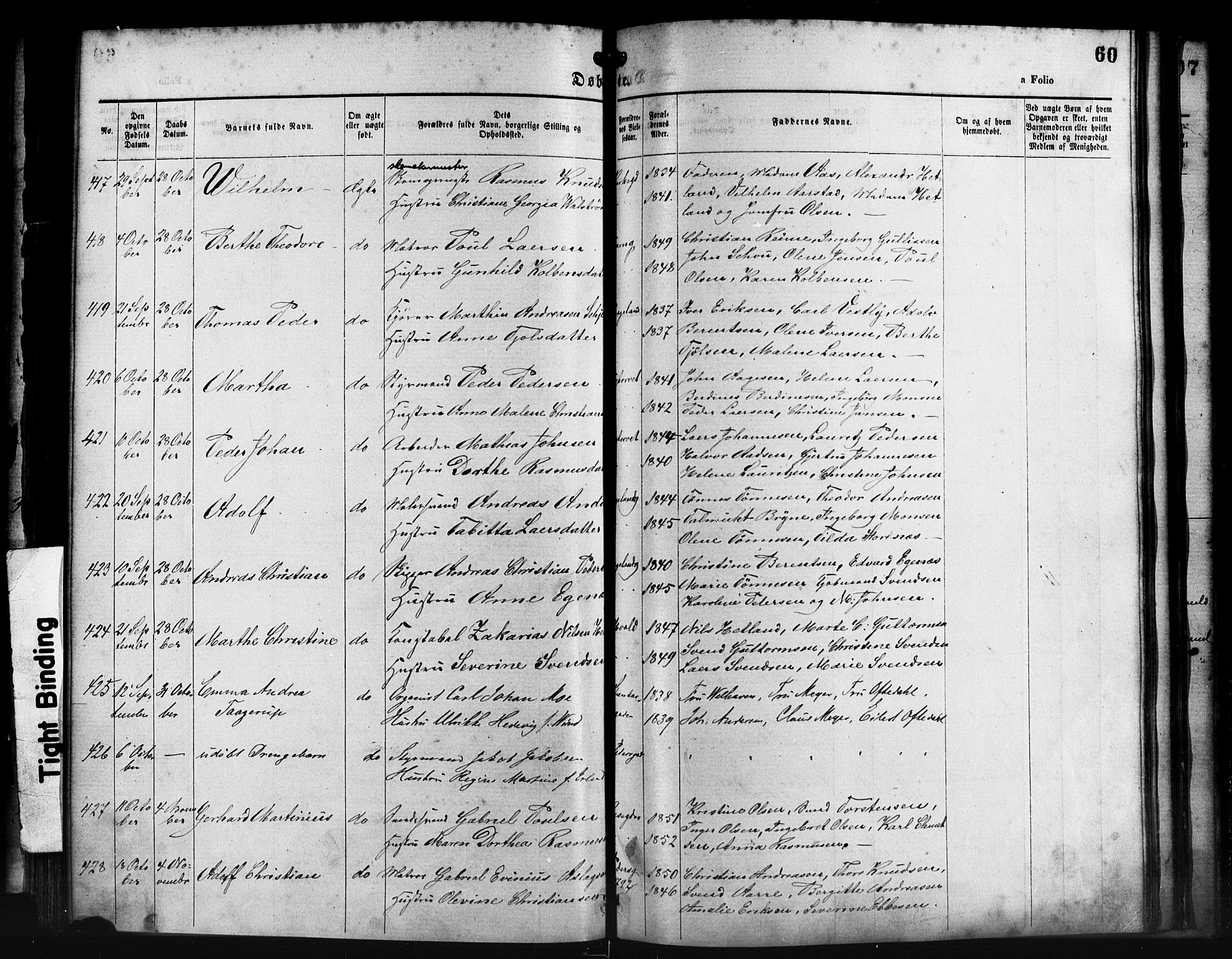 St. Petri sokneprestkontor, AV/SAST-A-101813/001/30/30BA/L0014: Parish register (official) no. A 14, 1876-1879, p. 60