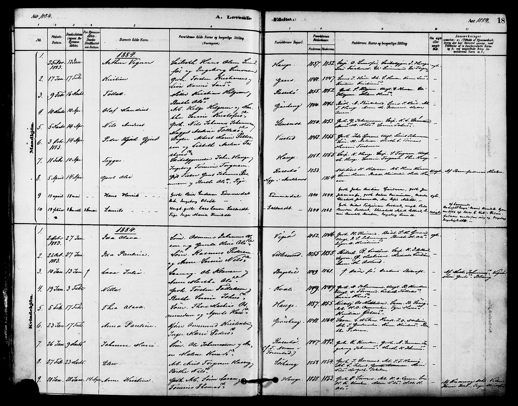 Haugesund sokneprestkontor, AV/SAST-A -101863/H/Ha/Haa/L0002: Parish register (official) no. A 2, 1878-1886, p. 18