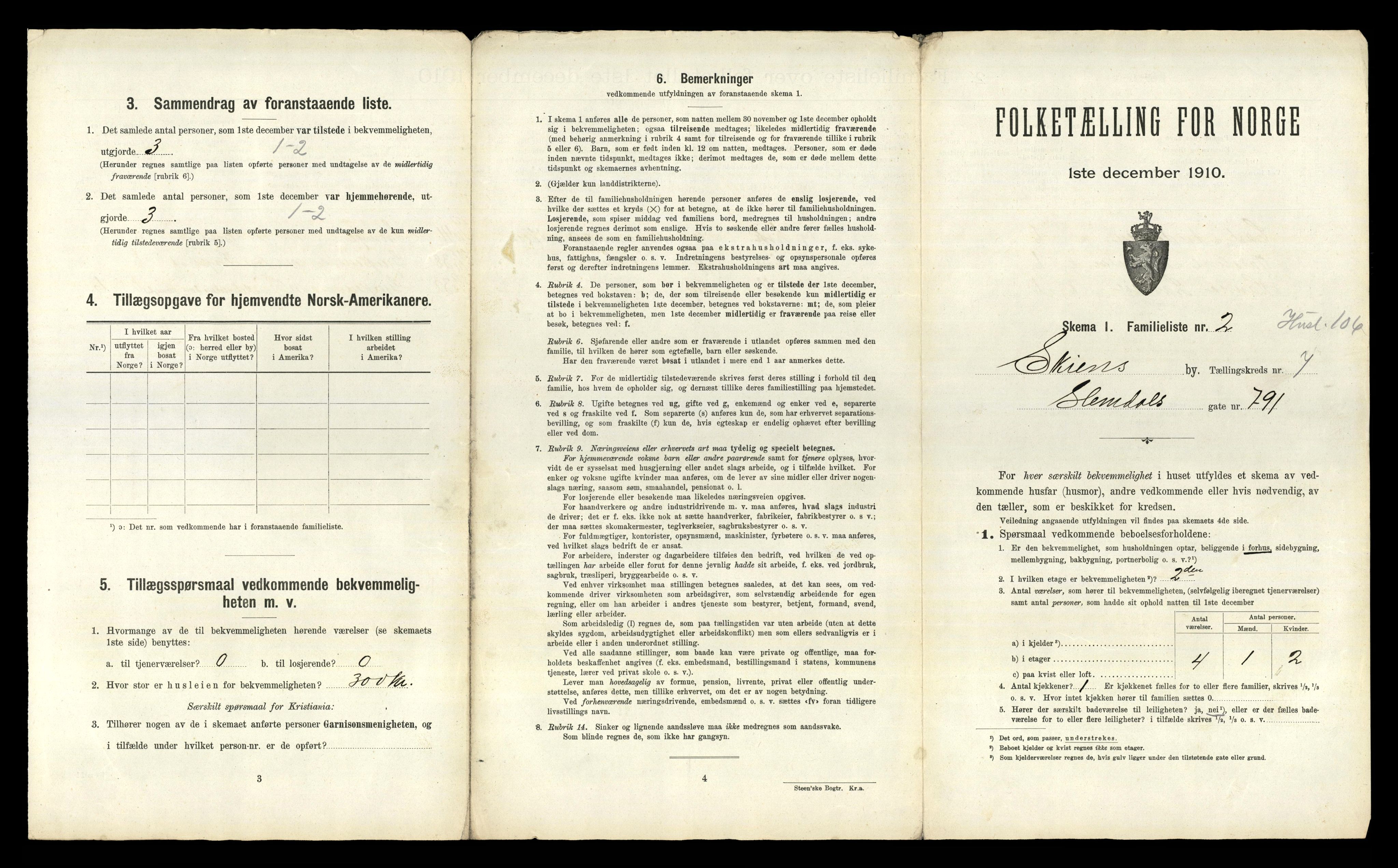 RA, 1910 census for Skien, 1910, p. 4358