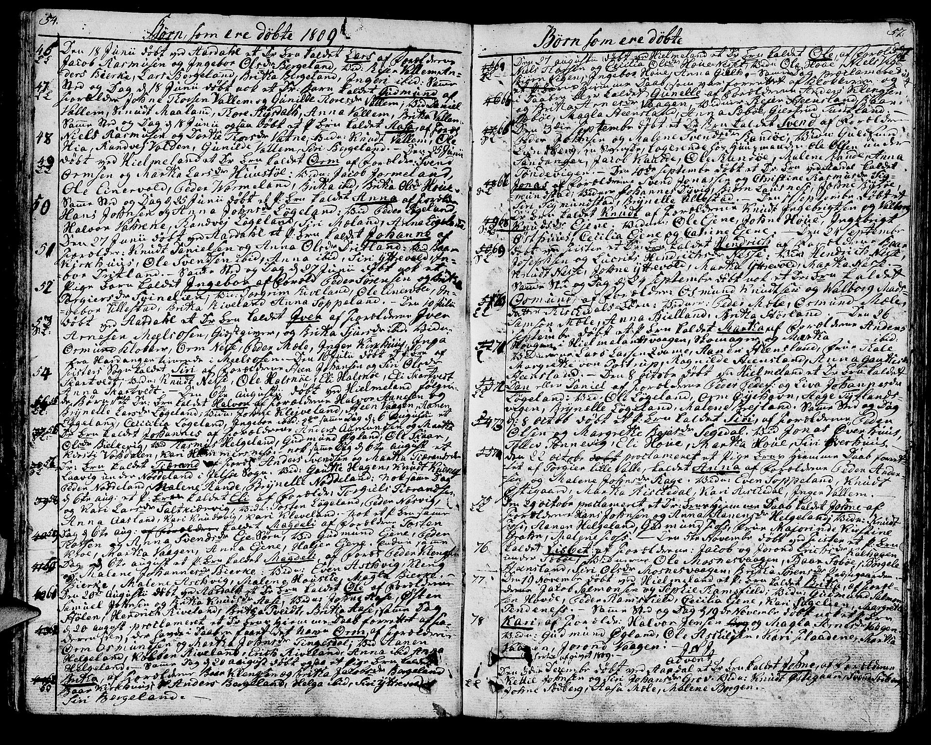 Hjelmeland sokneprestkontor, AV/SAST-A-101843/01/IV/L0002: Parish register (official) no. A 2, 1799-1816, p. 54-55