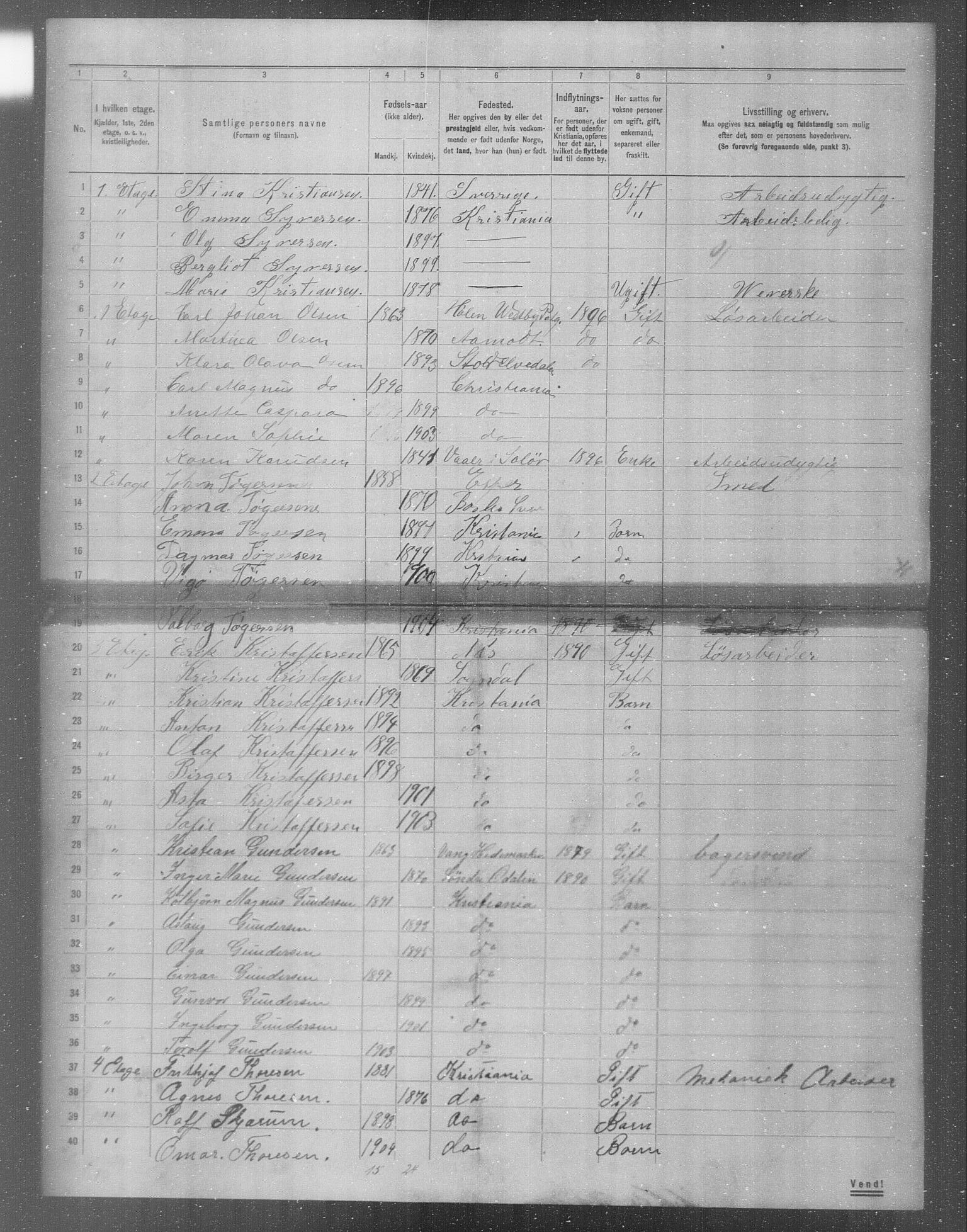 OBA, Municipal Census 1904 for Kristiania, 1904, p. 8258