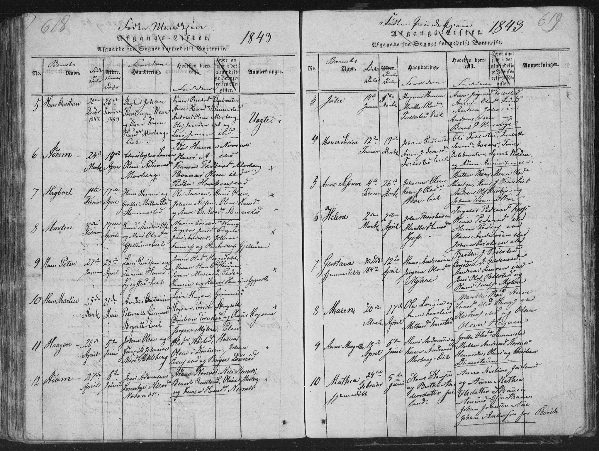 Røyken kirkebøker, AV/SAKO-A-241/G/Ga/L0003: Parish register (copy) no. 3, 1814-1856, p. 618-619