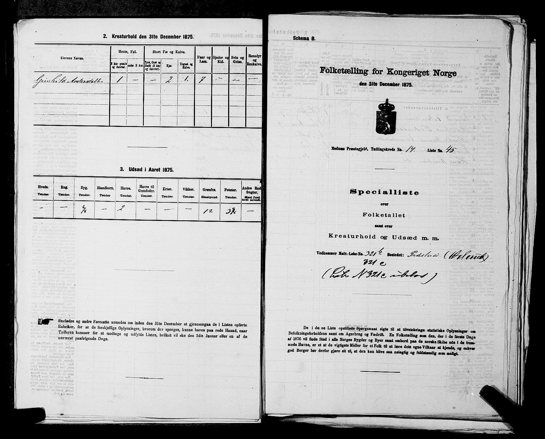 SAKO, 1875 census for 0623P Modum, 1875, p. 1982