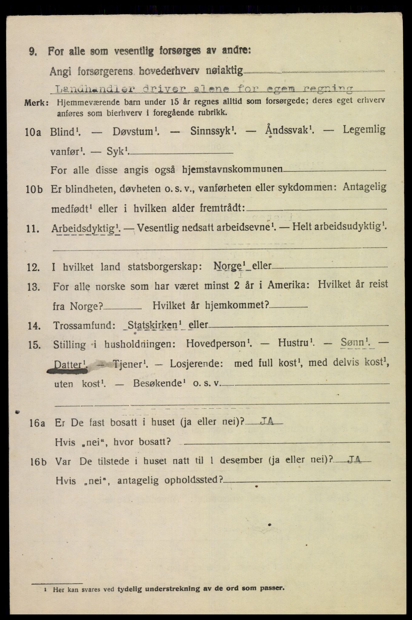 SAK, 1920 census for Hidra, 1920, p. 1545